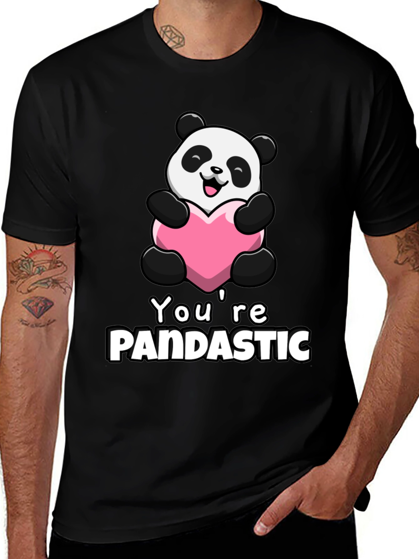 Variant 18 of Panda Heart Graphic Tee - You're Pandastic T-Shirt