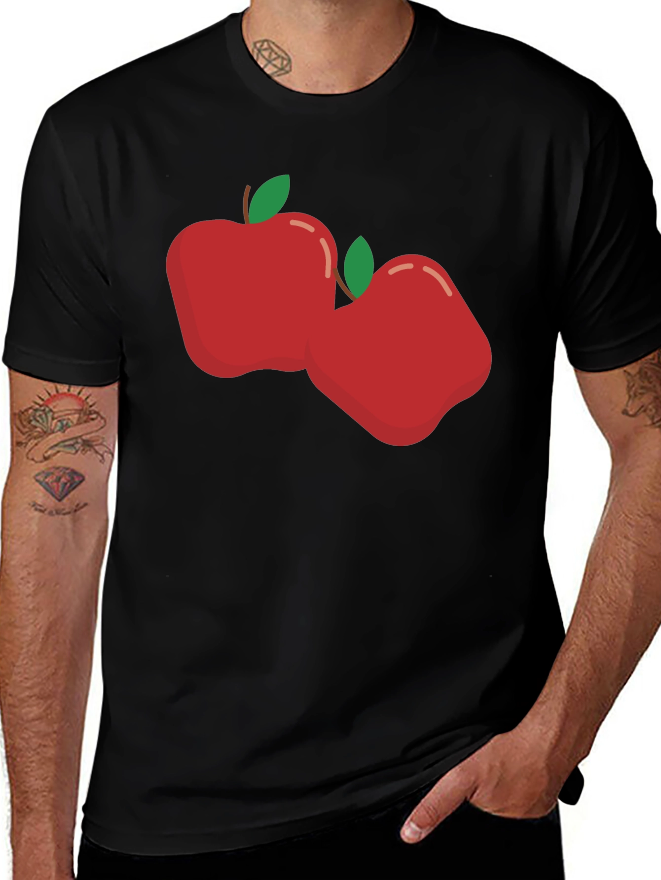 Variant 17 of Bold Apple Graphic Tee - Soft & Stylish Black T-Shirt