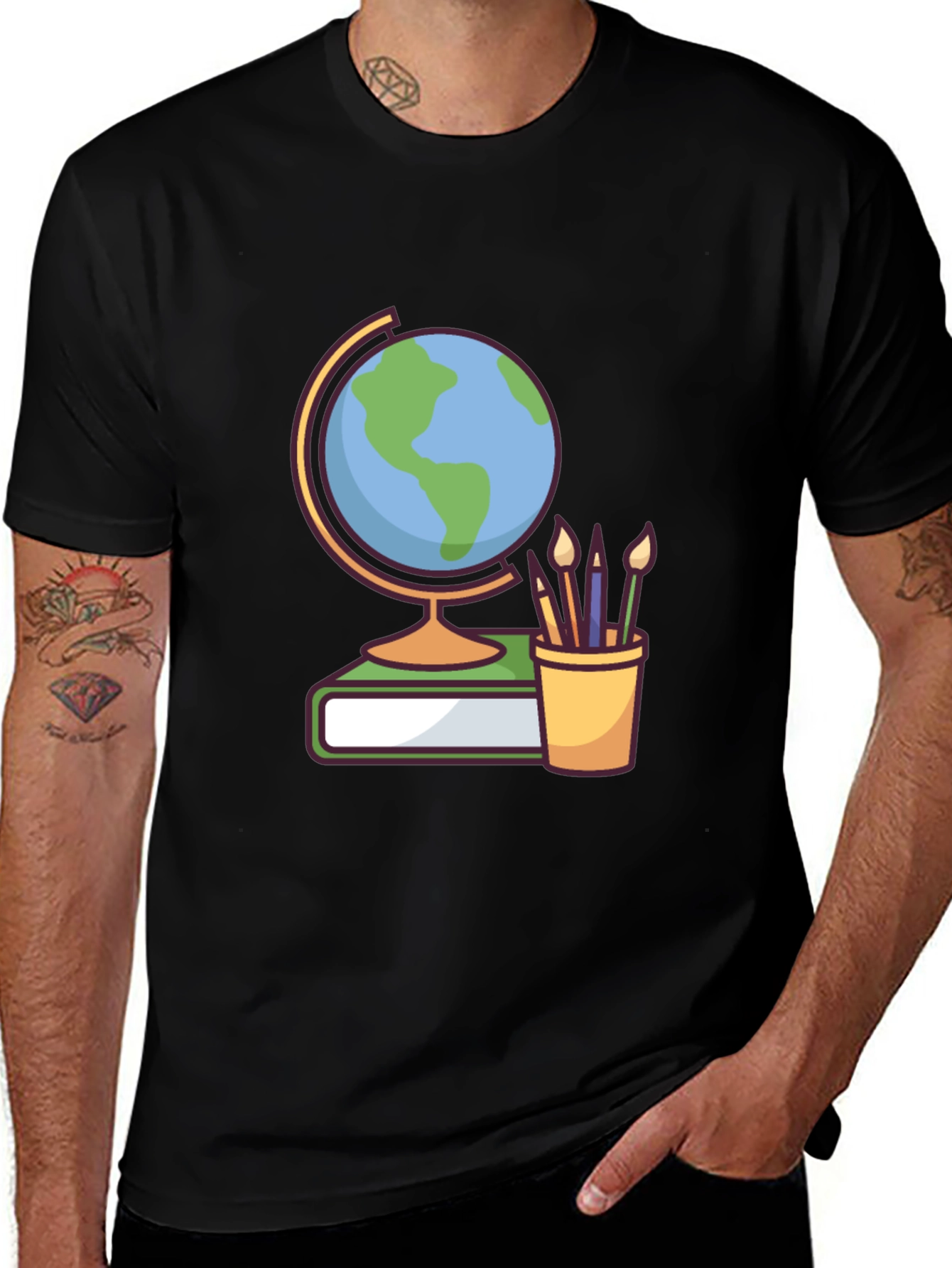 Variant 17 of Globe & Art Supplies Graphic Tee - Black