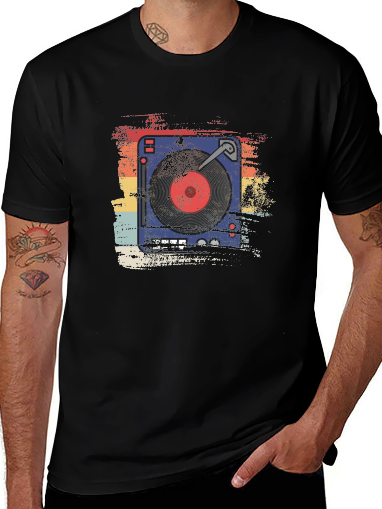 Variant 25 of Retro Turntable Graphic T-Shirt - Classic Vinyl Style