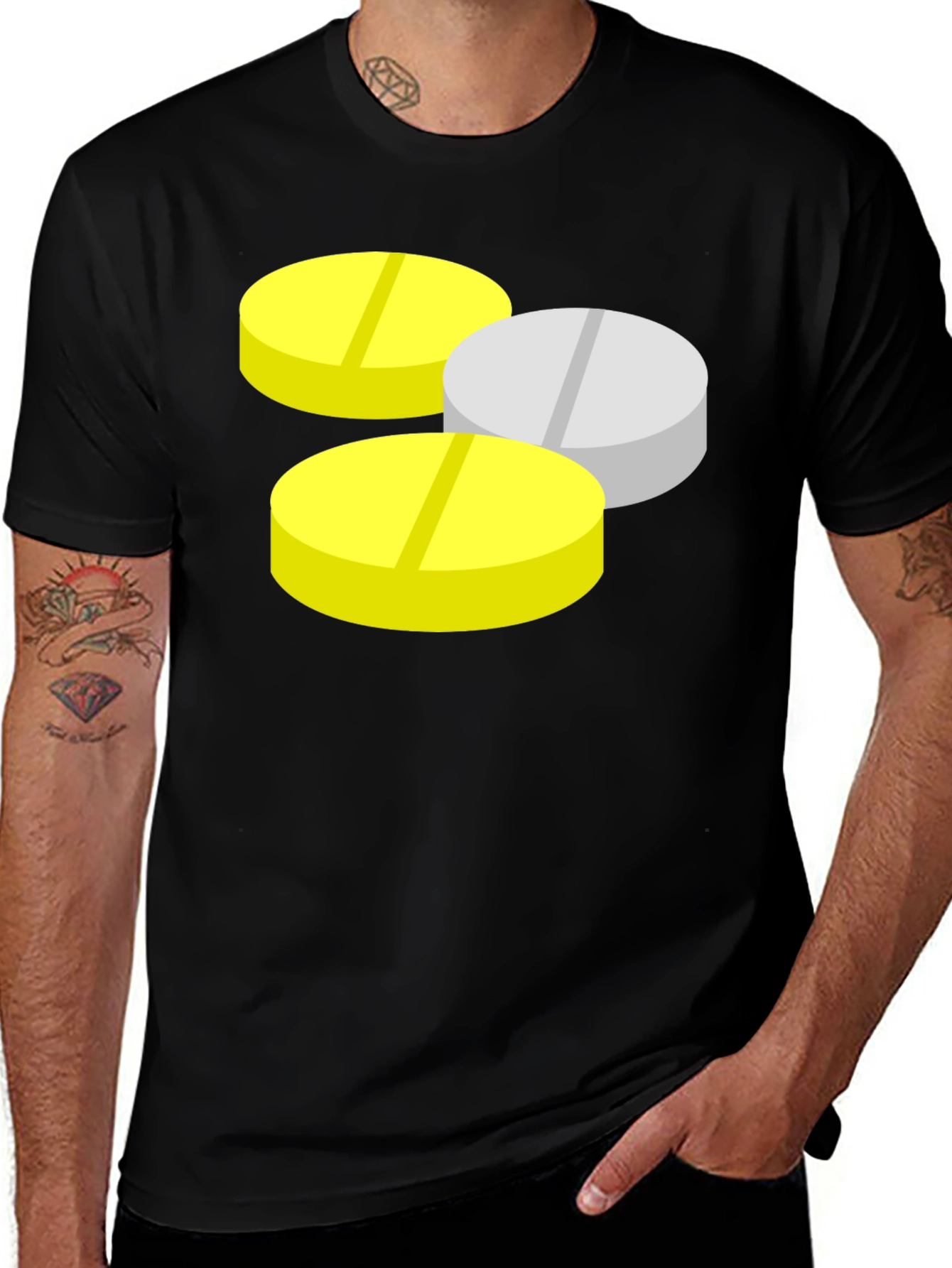 Variant 19 of Pills Graphic Black T-Shirt