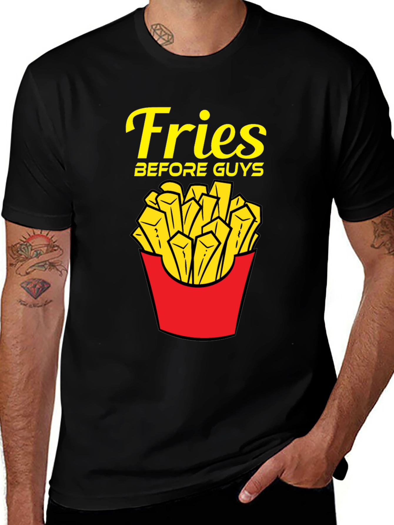 Variant 27 of Fries Before Guys T-Shirt - Funny Foodie Tee
