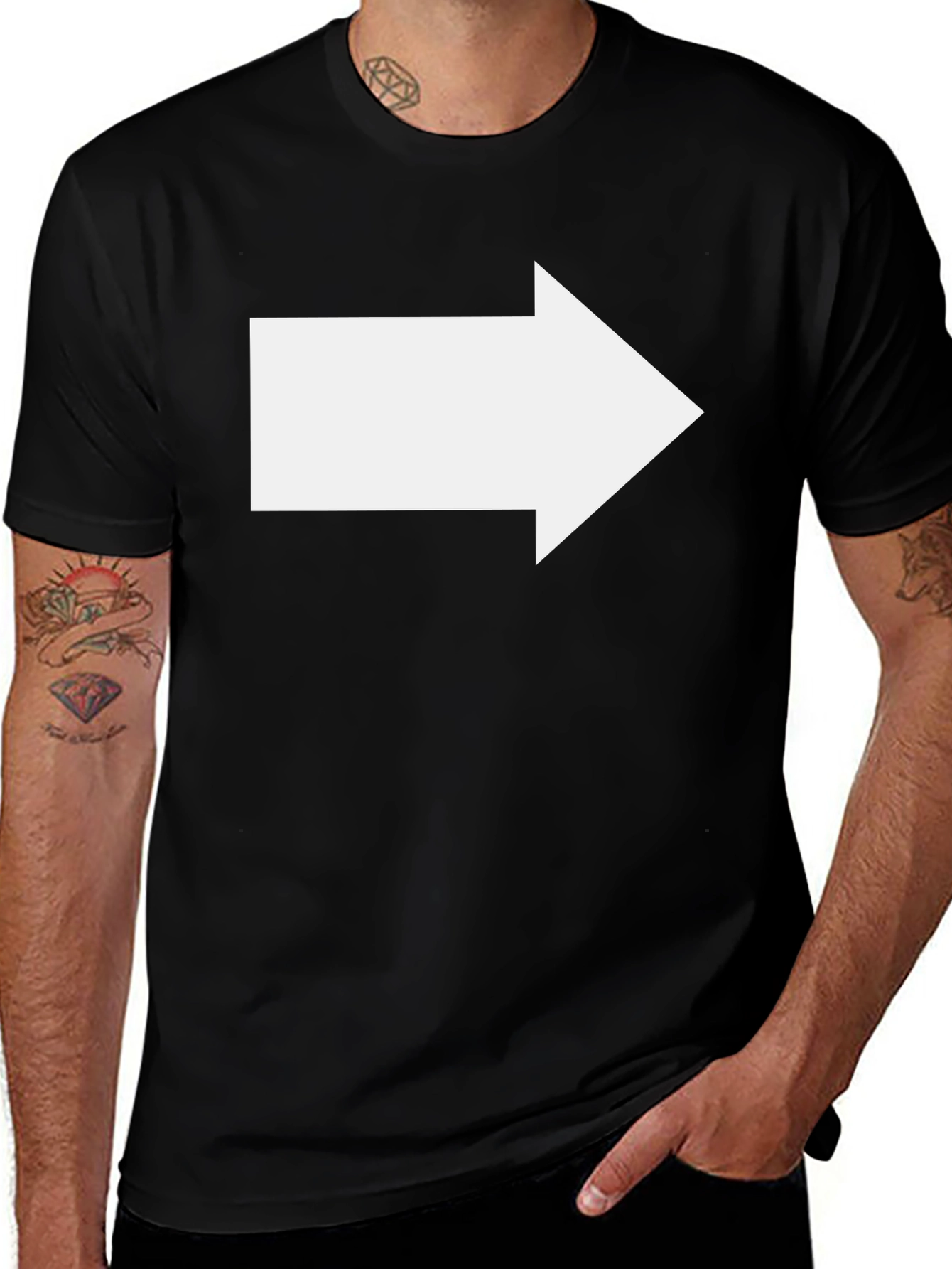 Variant 20 of Right Arrow Black T-Shirt - Directional Graphic Tee