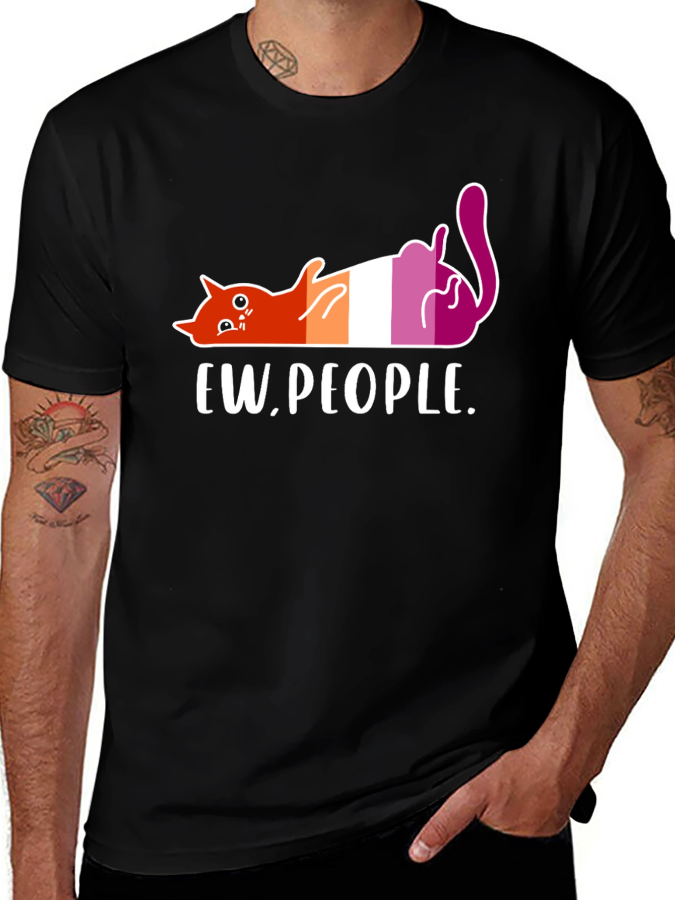 Ew People Cat Lesbian Pride T-Shirt