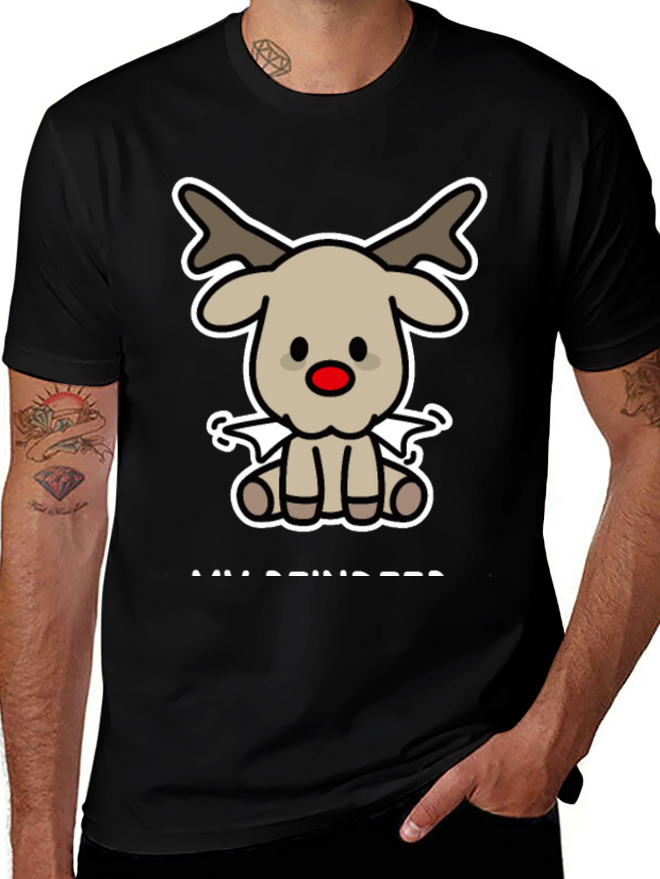 Variant 25 of Cute Reindeer Graphic Tee - Holiday Style