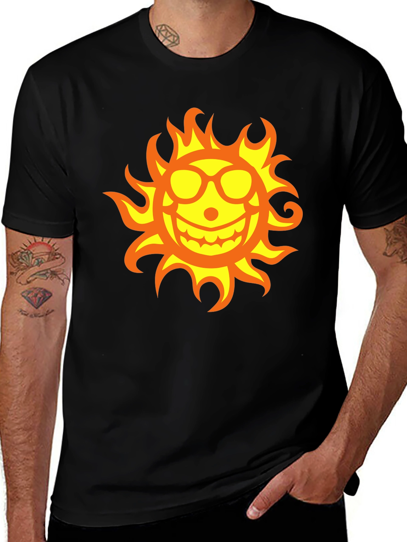 Fun Sun Graphic Black T-Shirt - Summer Vibes