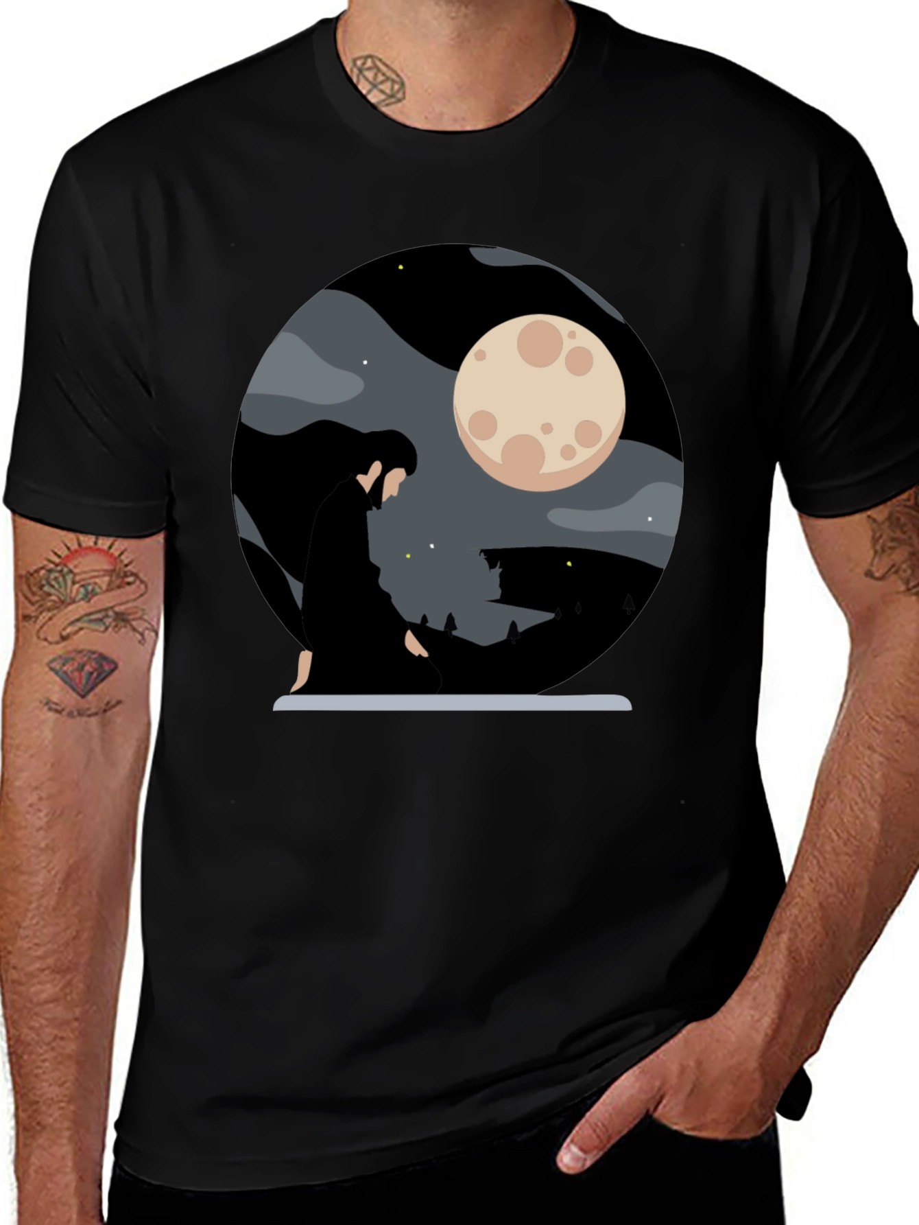 Variant 7 of Moonlit Silhouette Graphic Tee