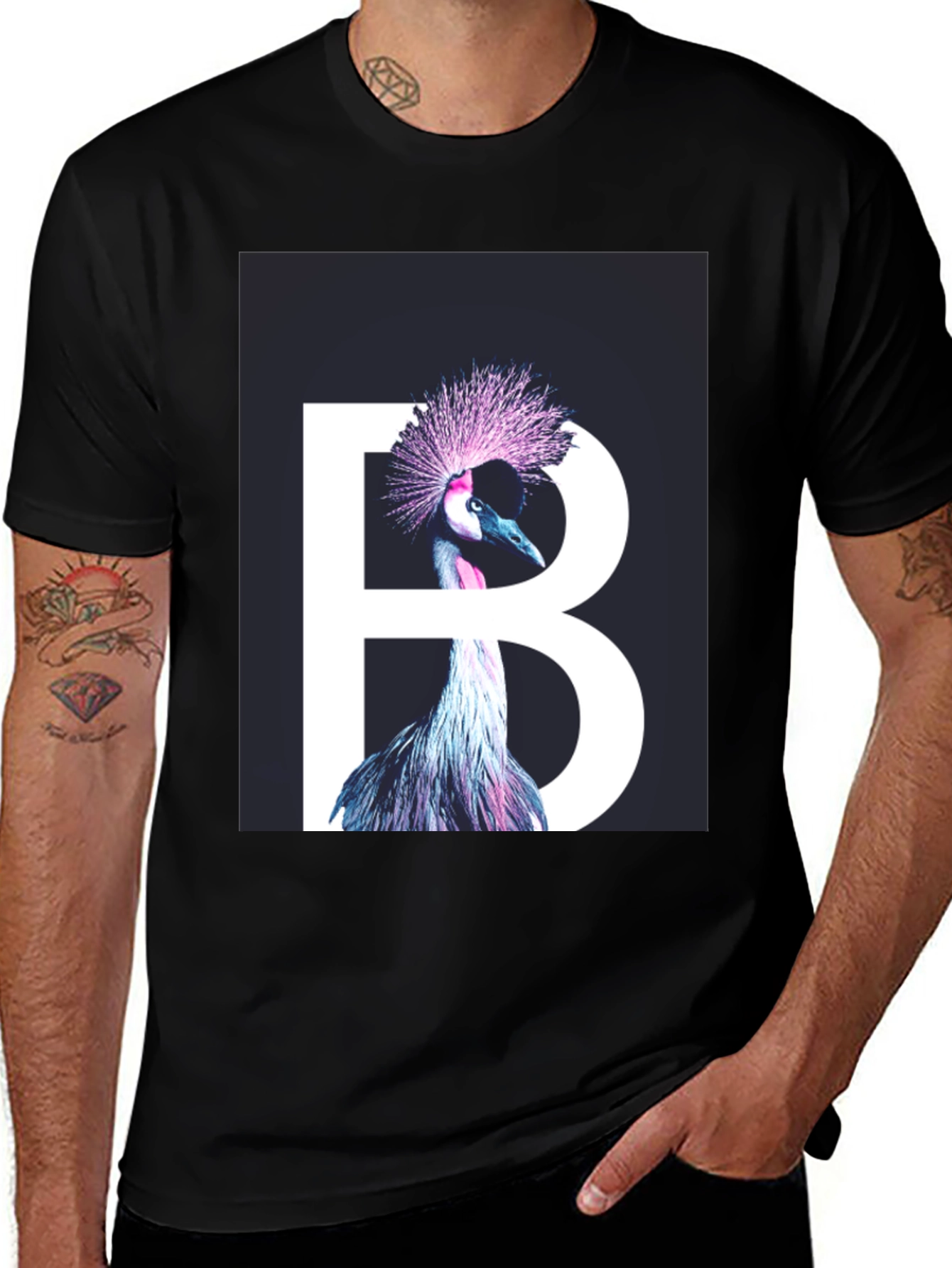 Variant 24 of Crowned Crane B T-Shirt - Unique Bird Design