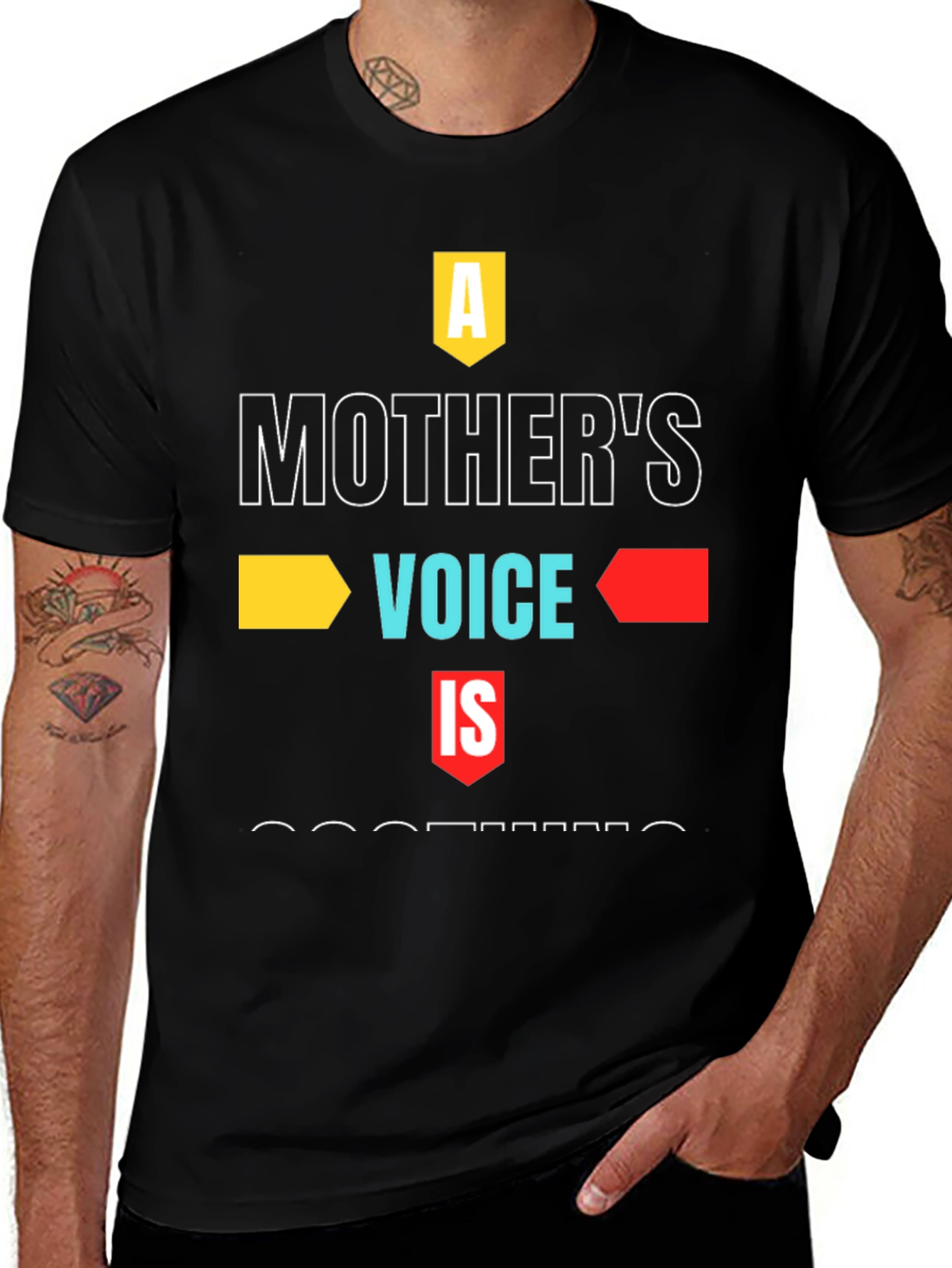 A Mother's Voice T-Shirt - Black Graphic Tee