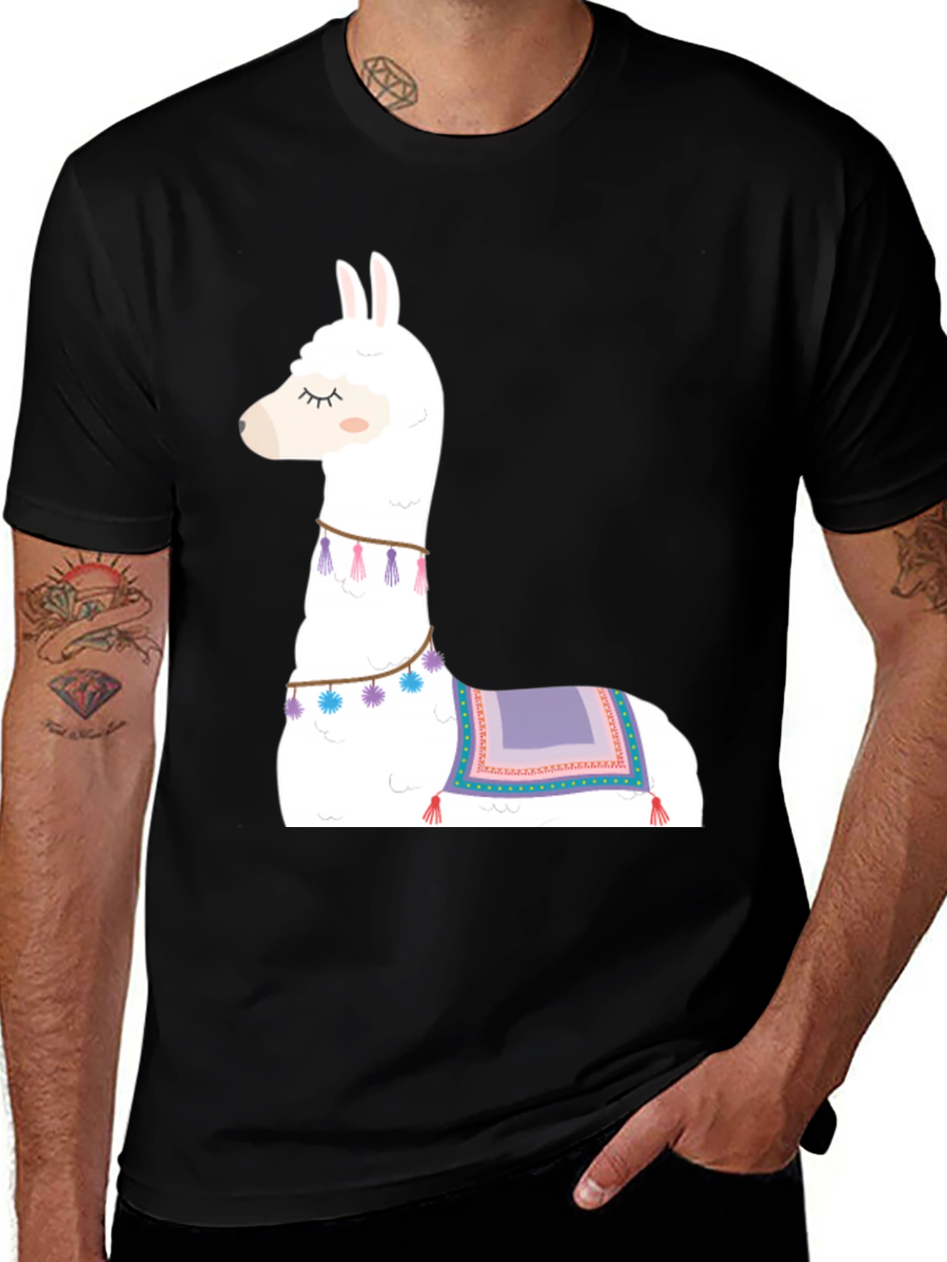 Variant 11 of Llama Graphic Tee - Soft Cotton Blend