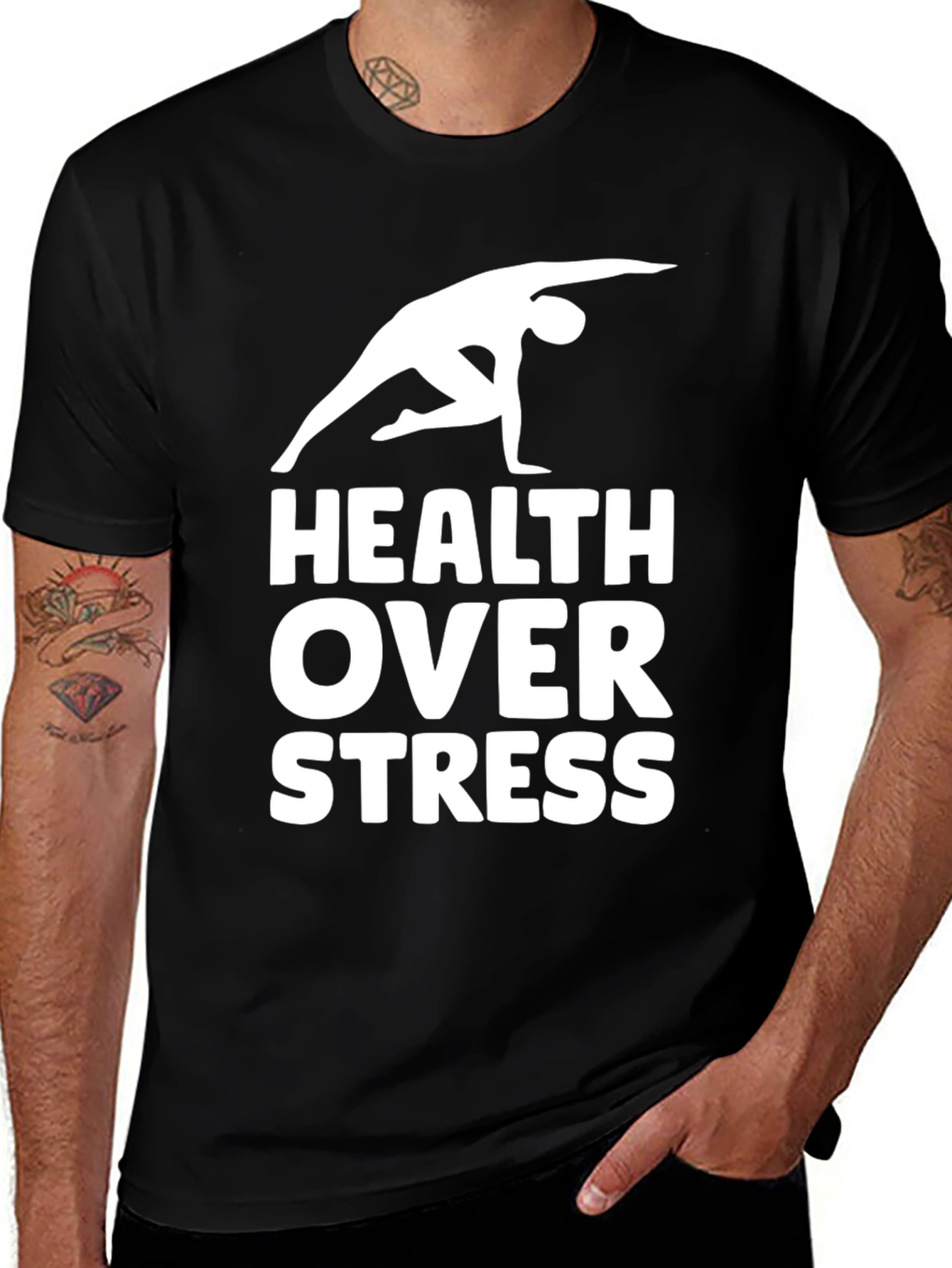 Variant 12 of Health Over Stress Graphic Tee