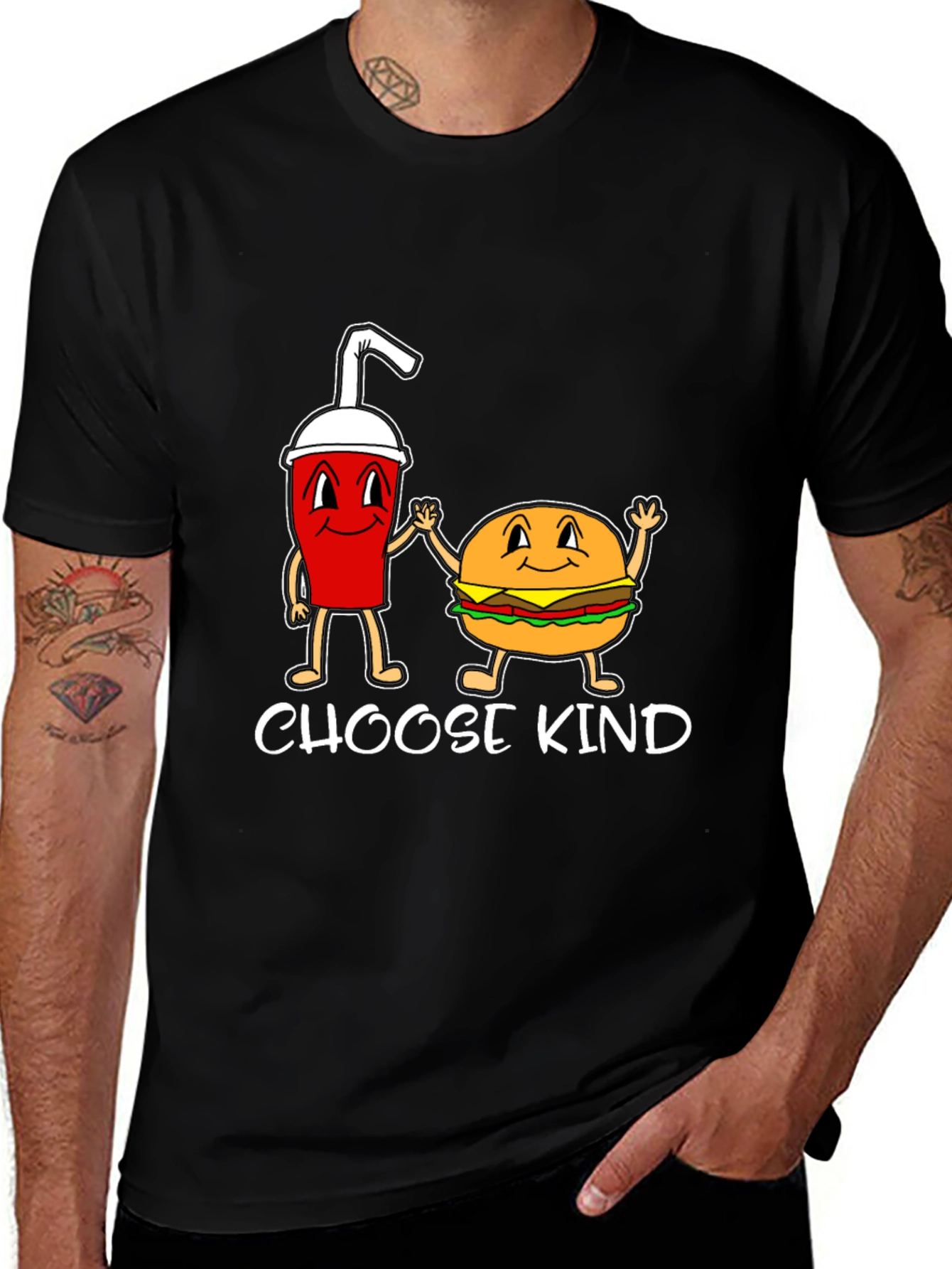 Variant 8 of Choose Kind Burger & Drink Graphic Tee