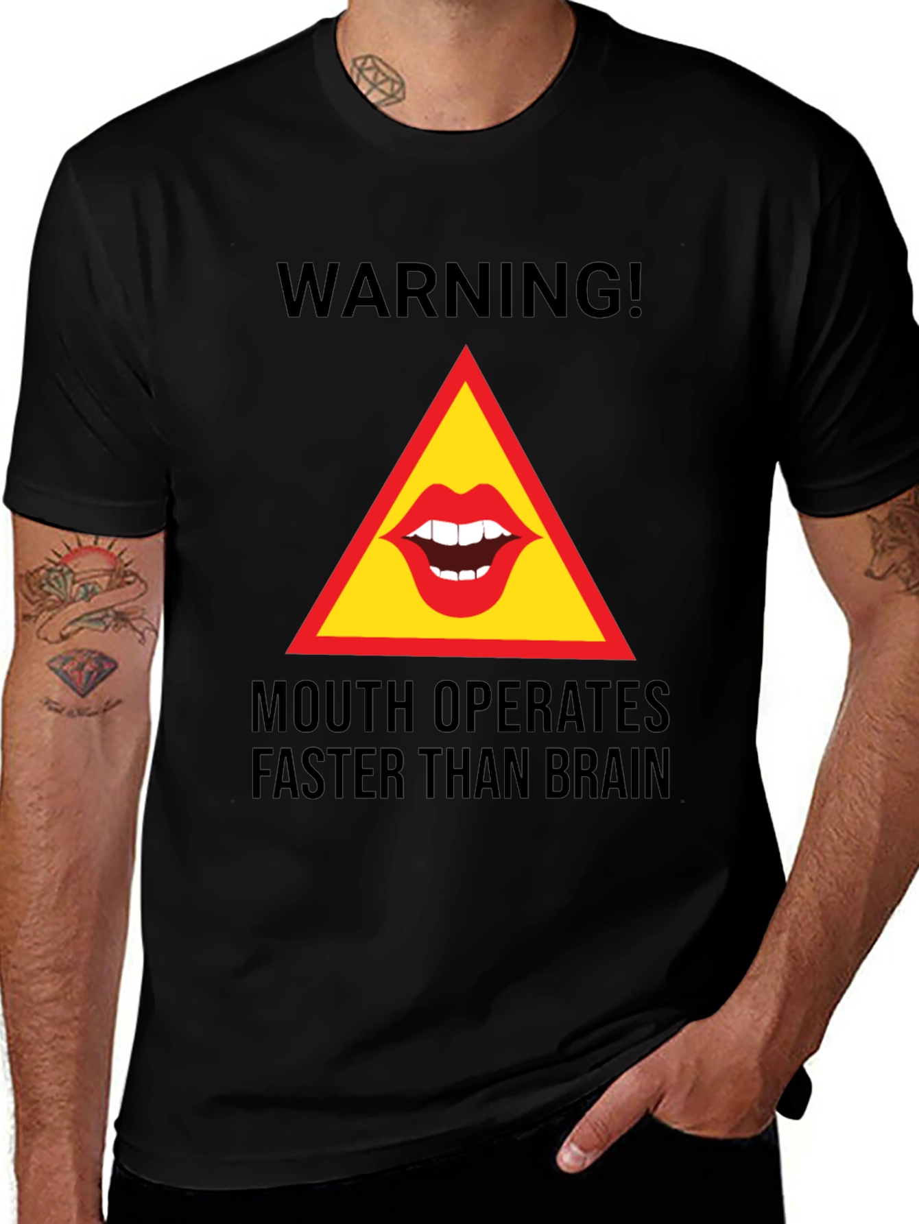 Variant 4 of Warning! Mouth Faster Than Brain T-Shirt