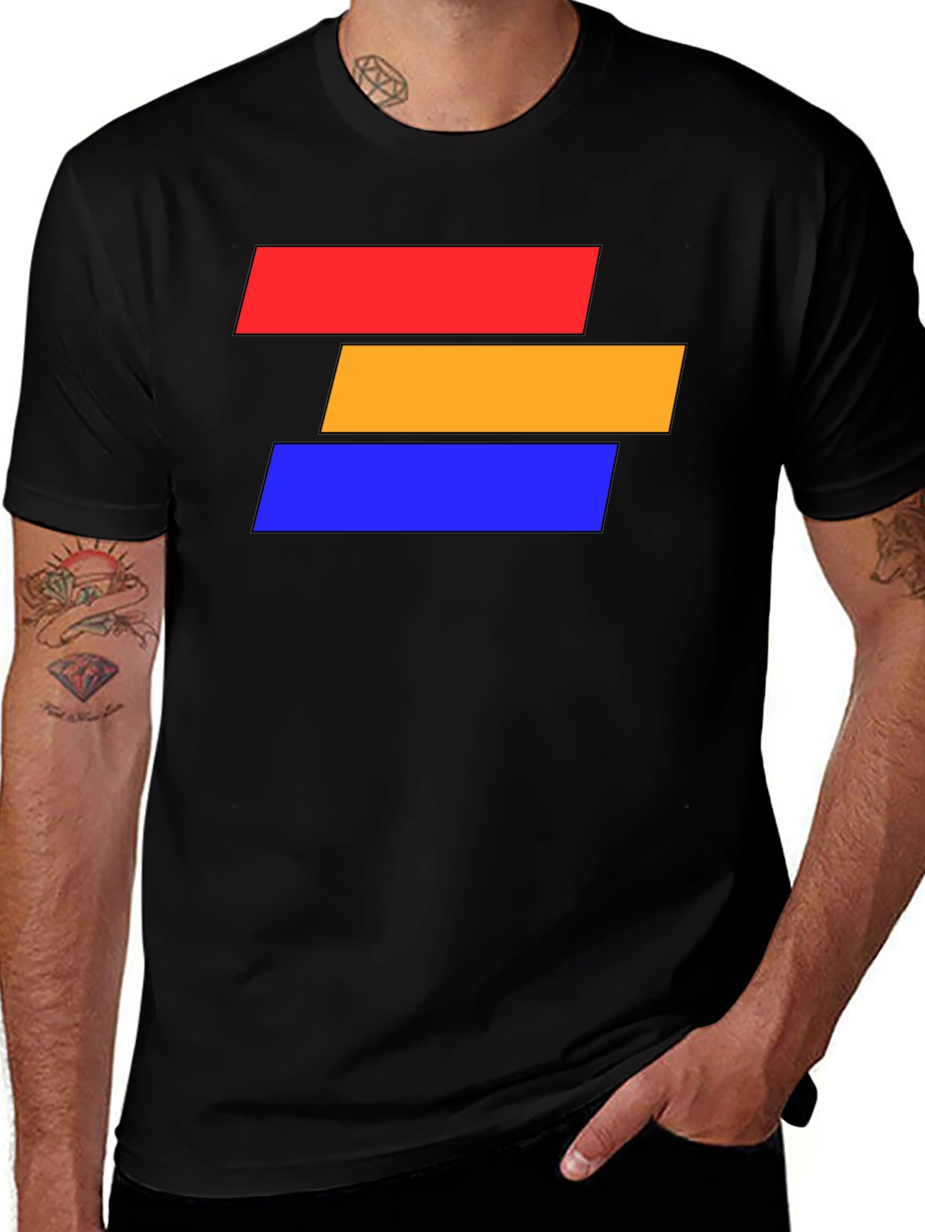 Variant 2 of Abstract Block Graphic Tee - Modern Style