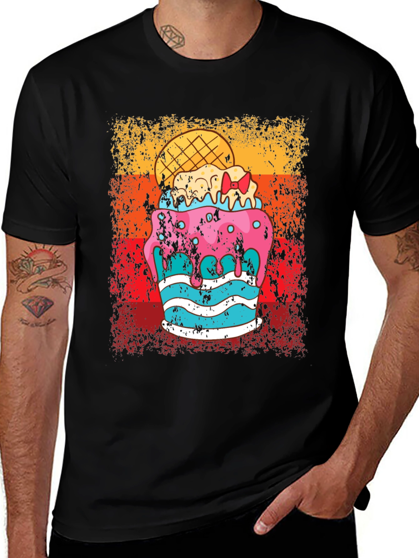 Variant 22 of Retro Ice Cream Cake Graphic Tee