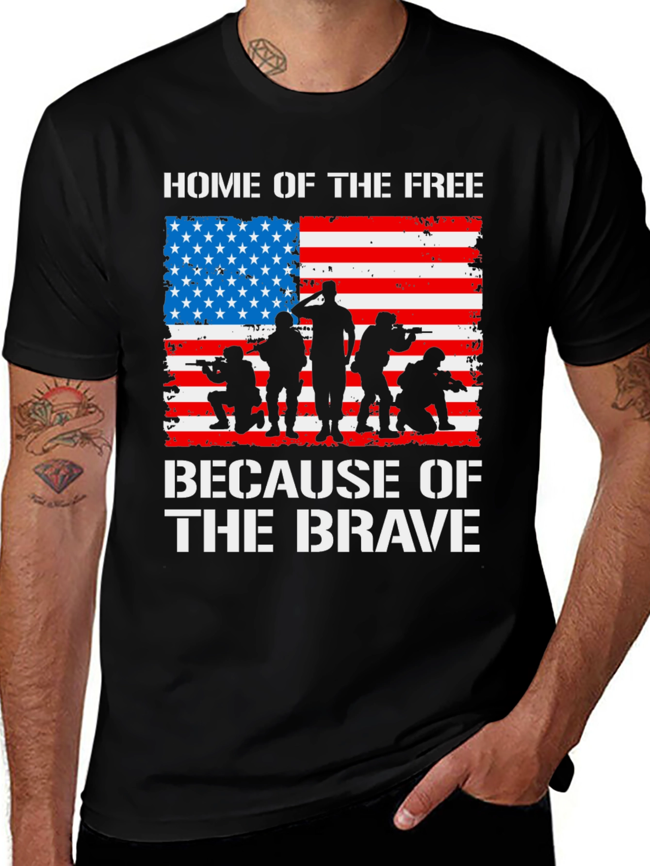 Variant 20 of Home of the Free, Because of the Brave T-Shirt
