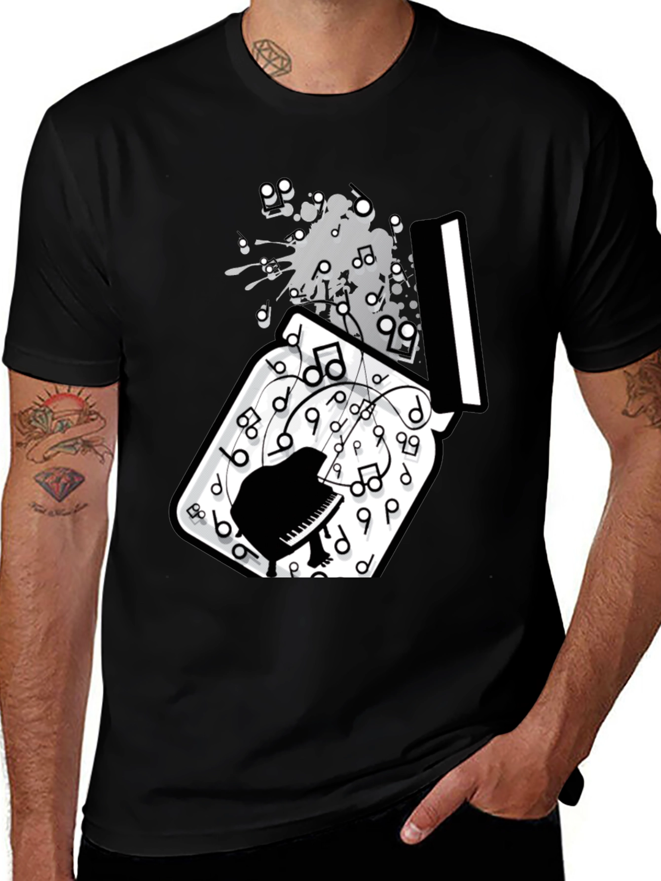 Variant 18 of Piano Music Notes T-Shirt