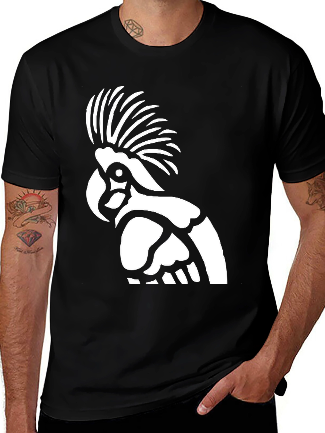 Variant 20 of Cool Cockatoo Graphic Tee - Black Cotton T-Shirt