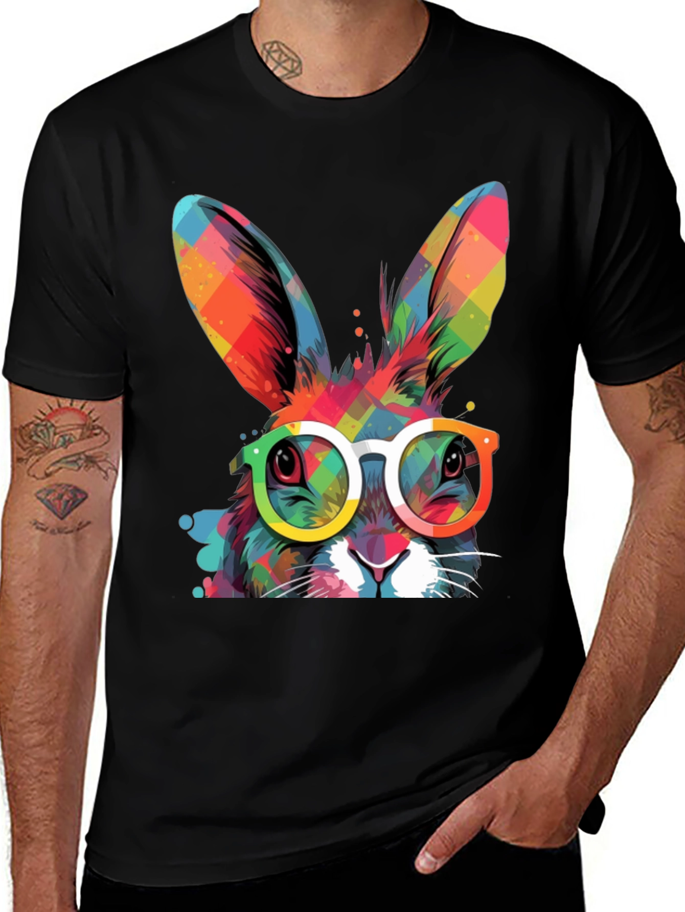 Variant 13 of Cool Bunny Graphic Tee - Easter Style