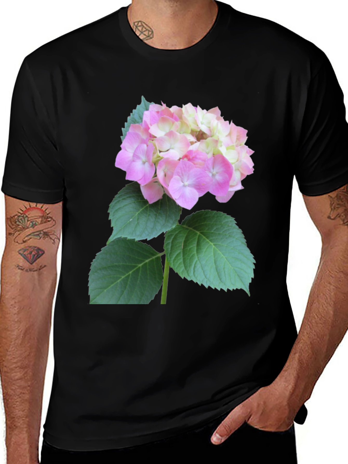 Variant 27 of Floral Graphic Tee - Hydrangea Design