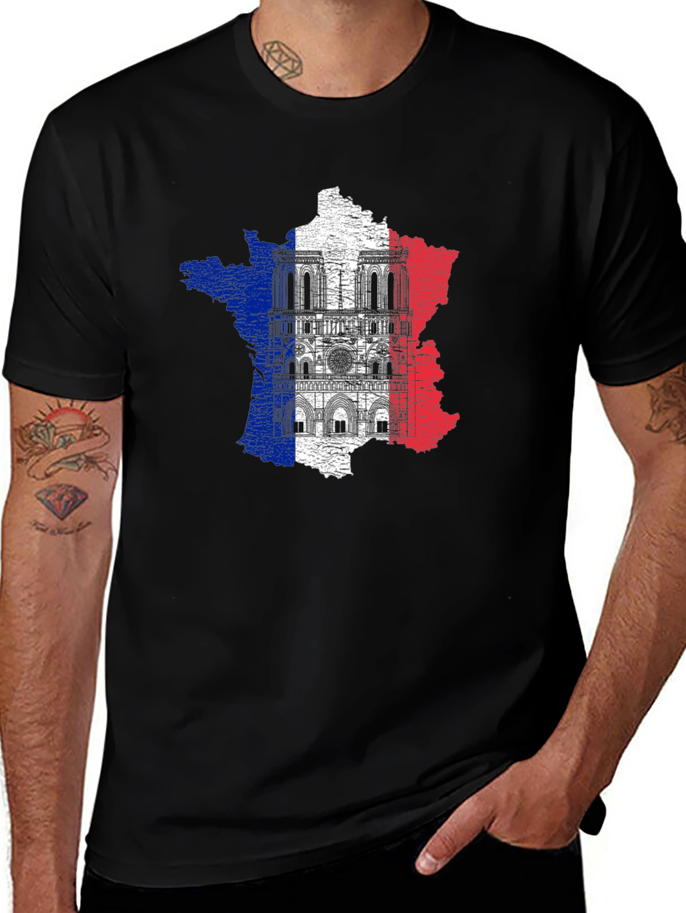 France Flag Notre Dame T-Shirt