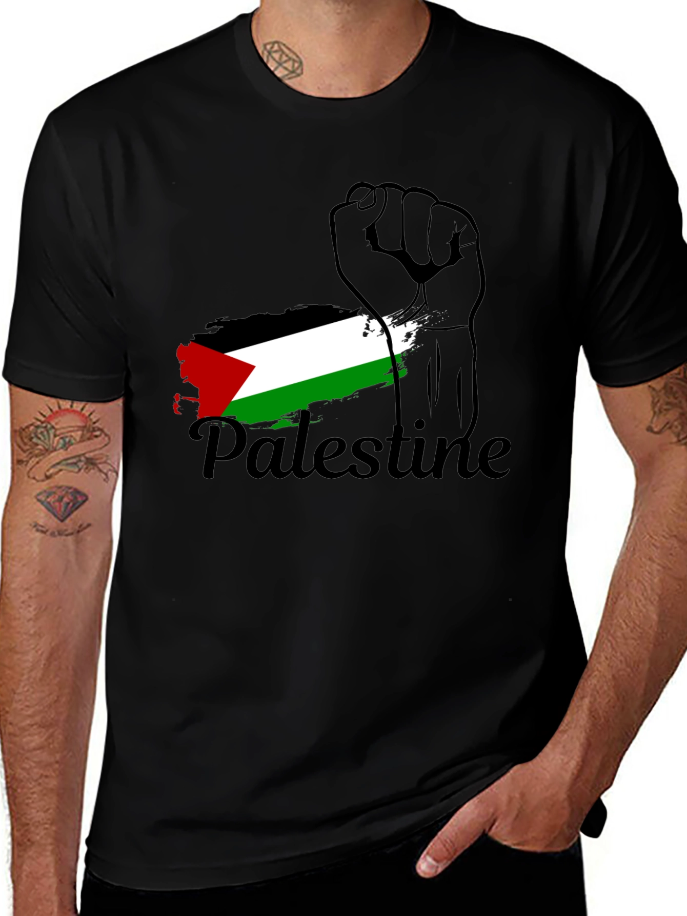 Palestine Flag Fist T-Shirt - Stand for Freedom!
