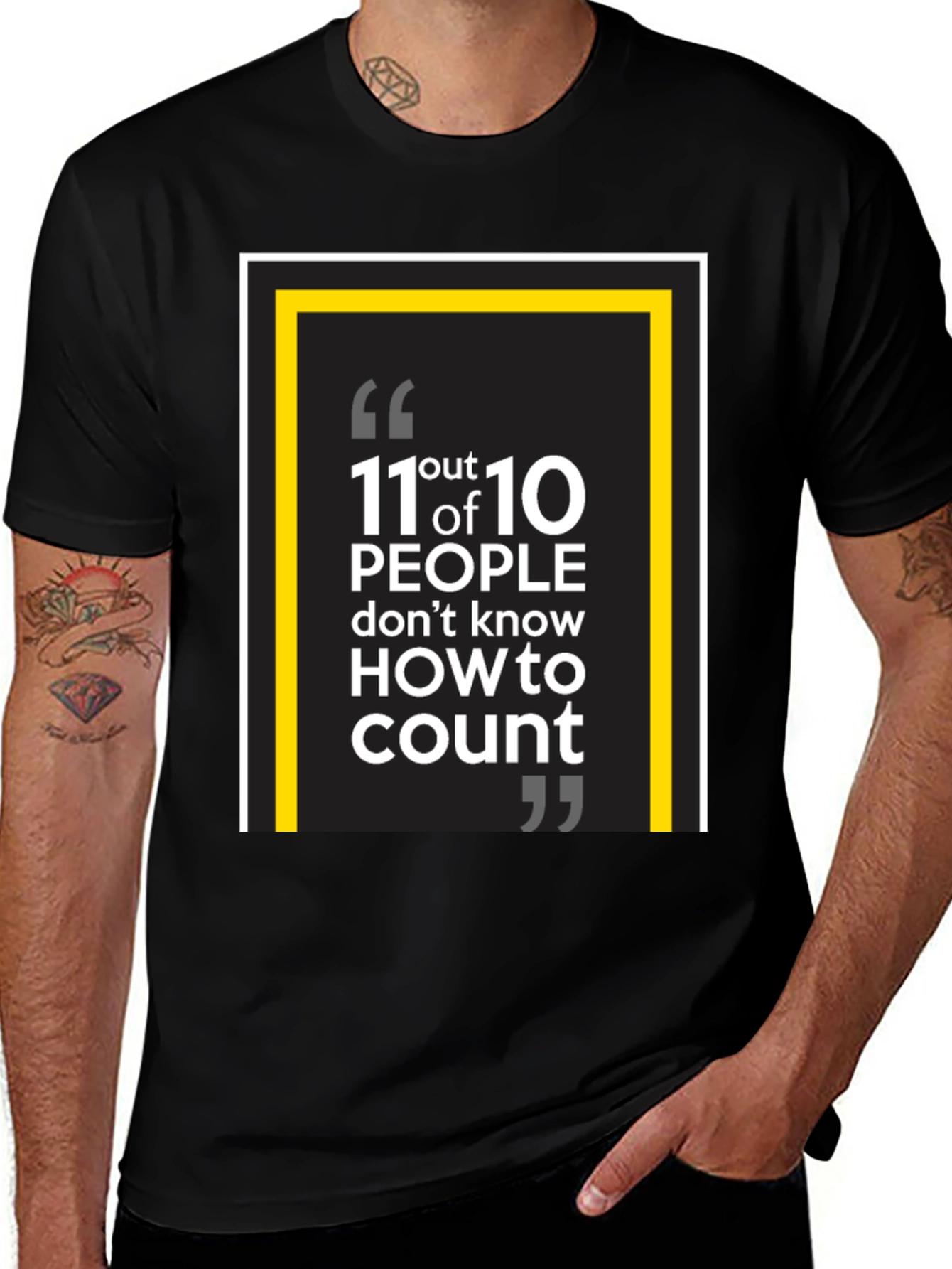 Black 11 out of 10 People Funny Graphic Tee main image