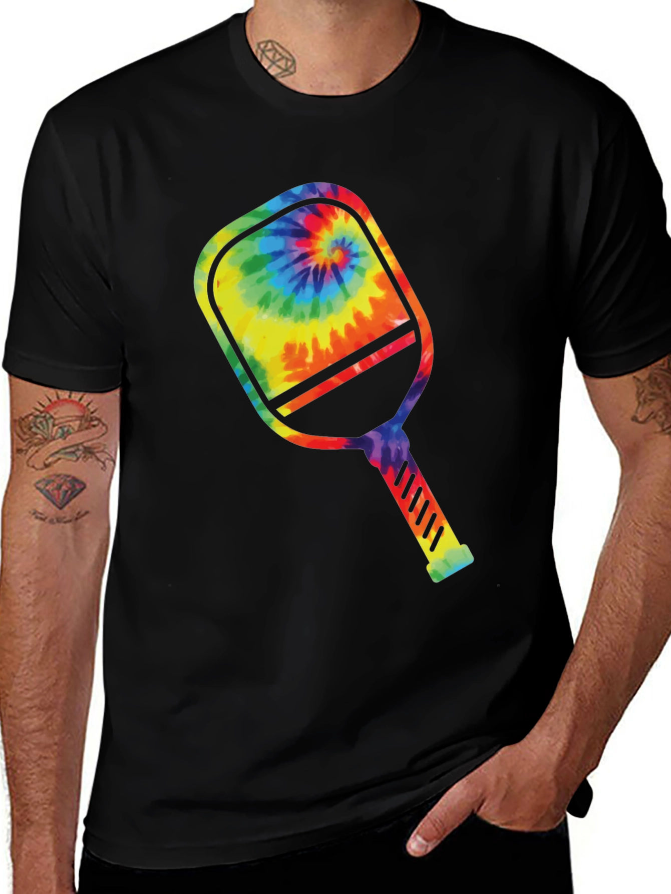 Tie Dye Pickleball Paddle Graphic Tee