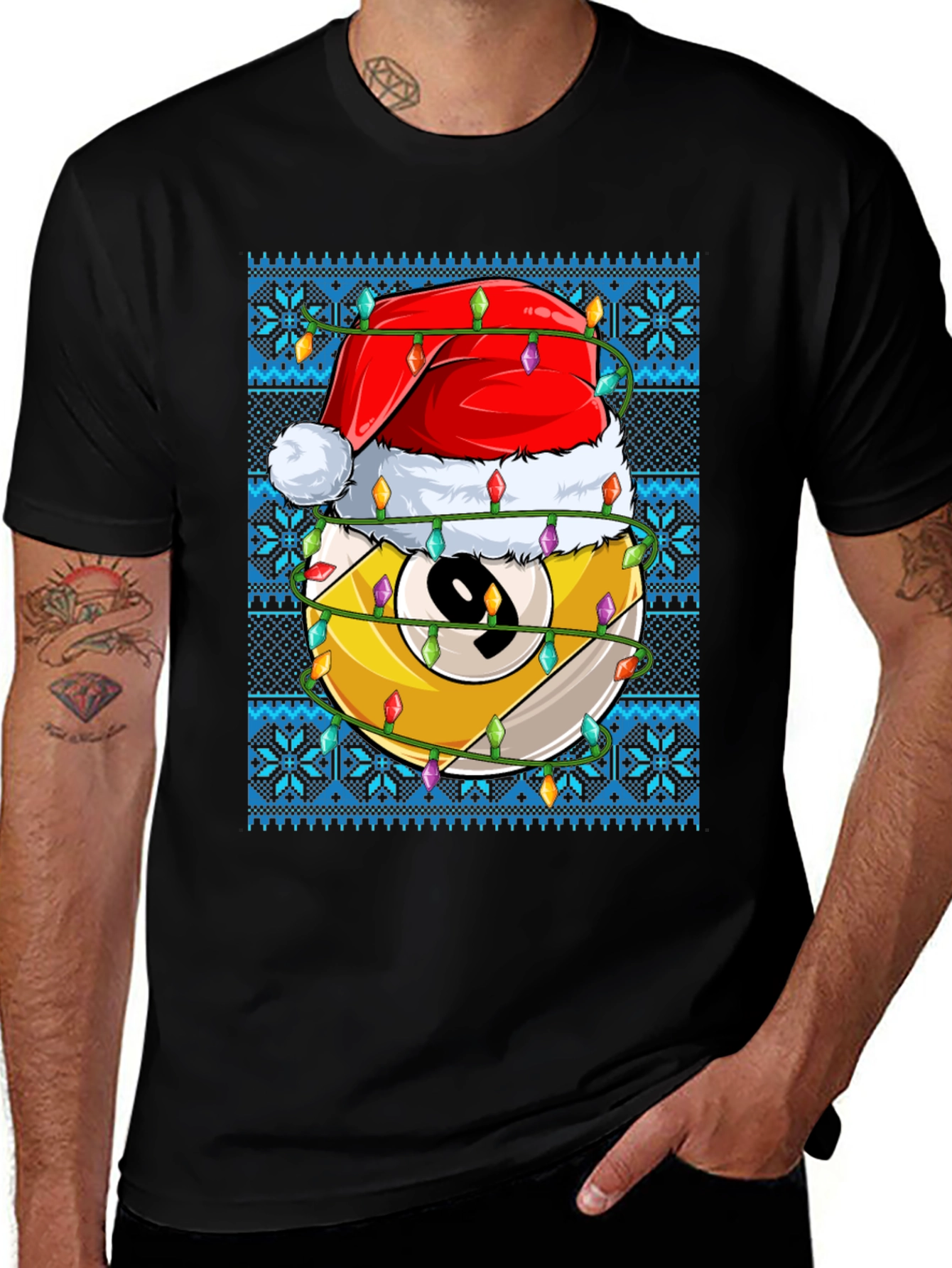 Christmas 9 Ball Billiards T-Shirt