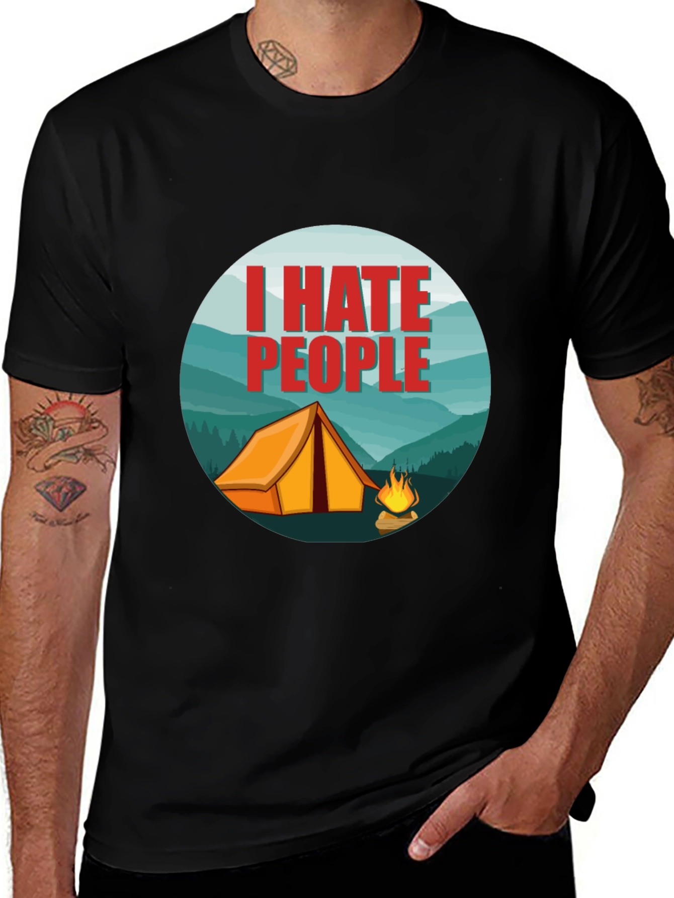 Variant 8 of I Hate People Camping Graphic T-Shirt