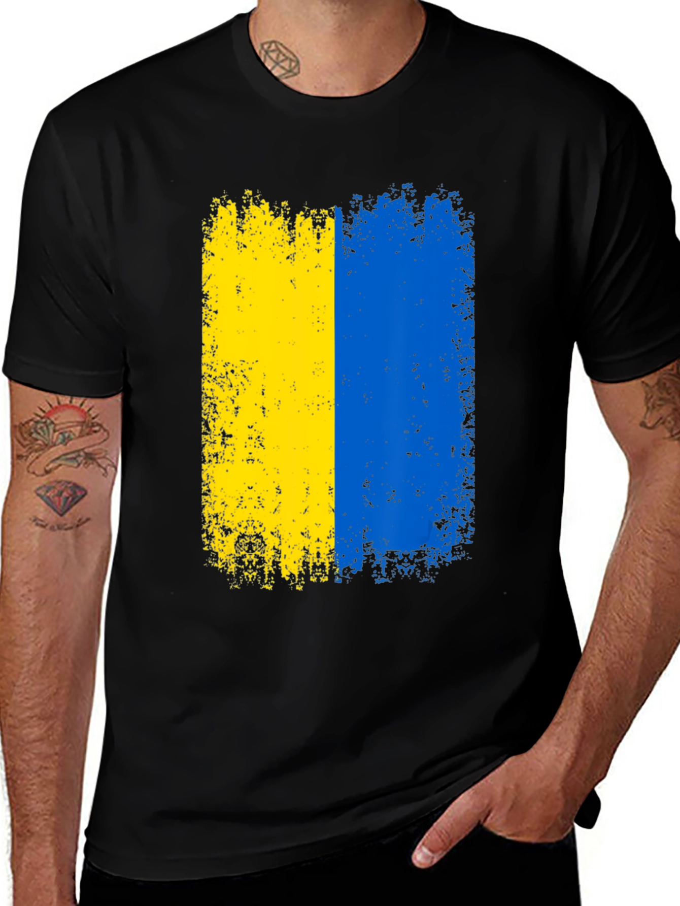 Ukraine Flag Distressed Graphic T-Shirt
