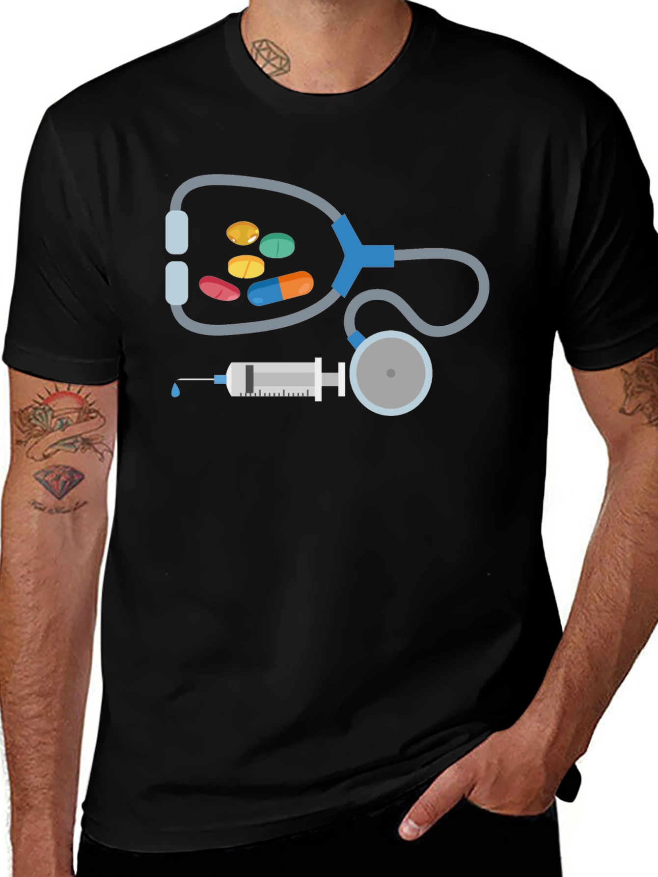 Medical Graphic Black T-Shirt
