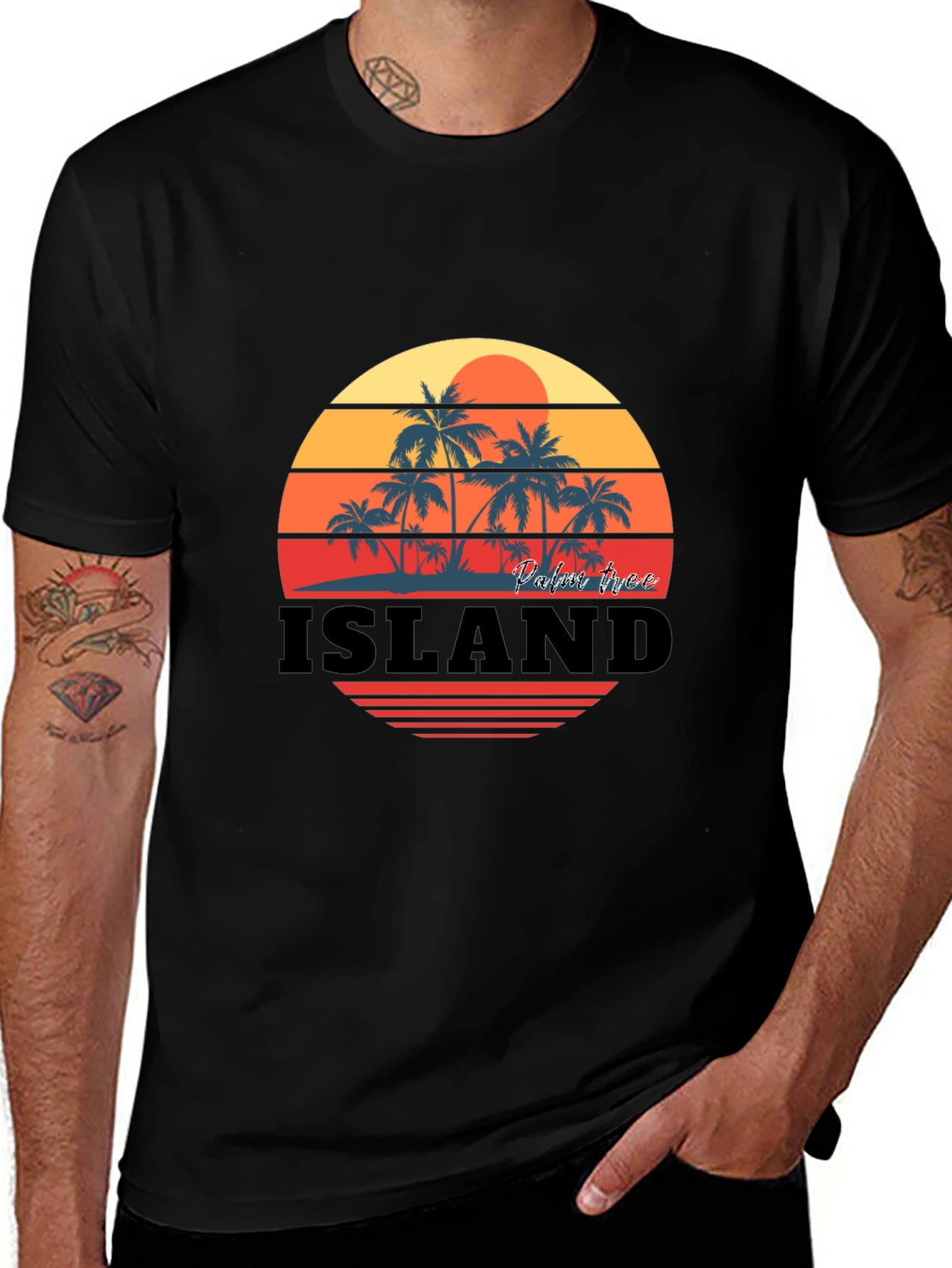 Variant 25 of Island Palm Tree Sunset Graphic Tee