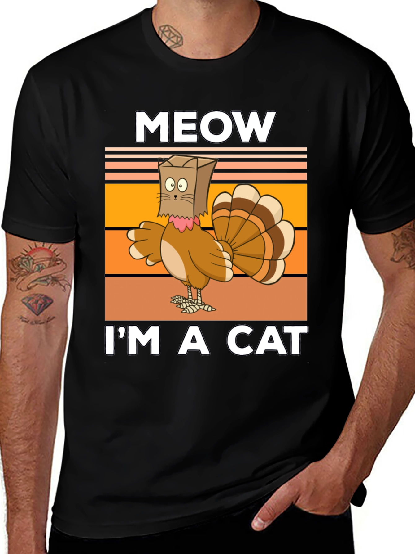 Variant 13 of Meow I'm A Cat T-Shirt - Funny Thanksgiving Turkey