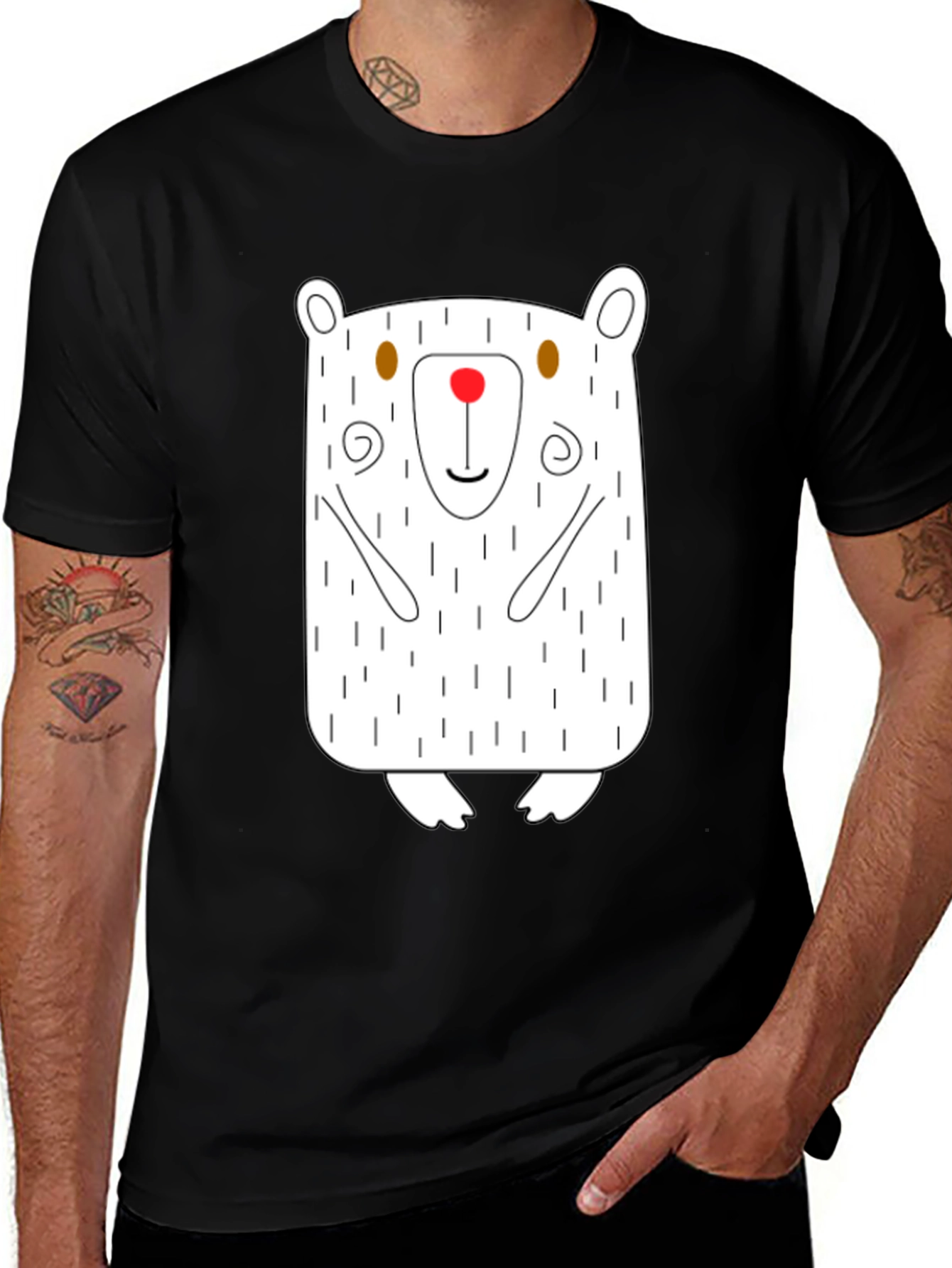 Bear Graphic Tee - Men's Black T-Shirt