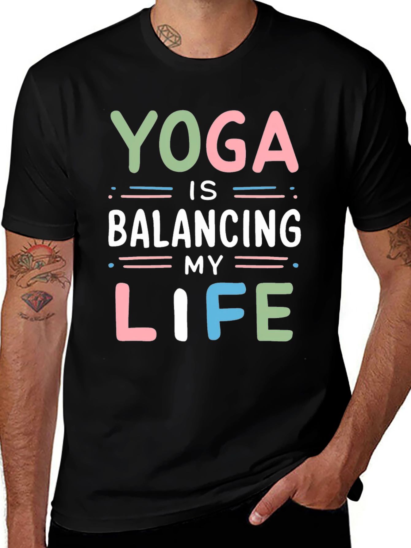 Variant 18 of Yoga Balancing Life Graphic Tee