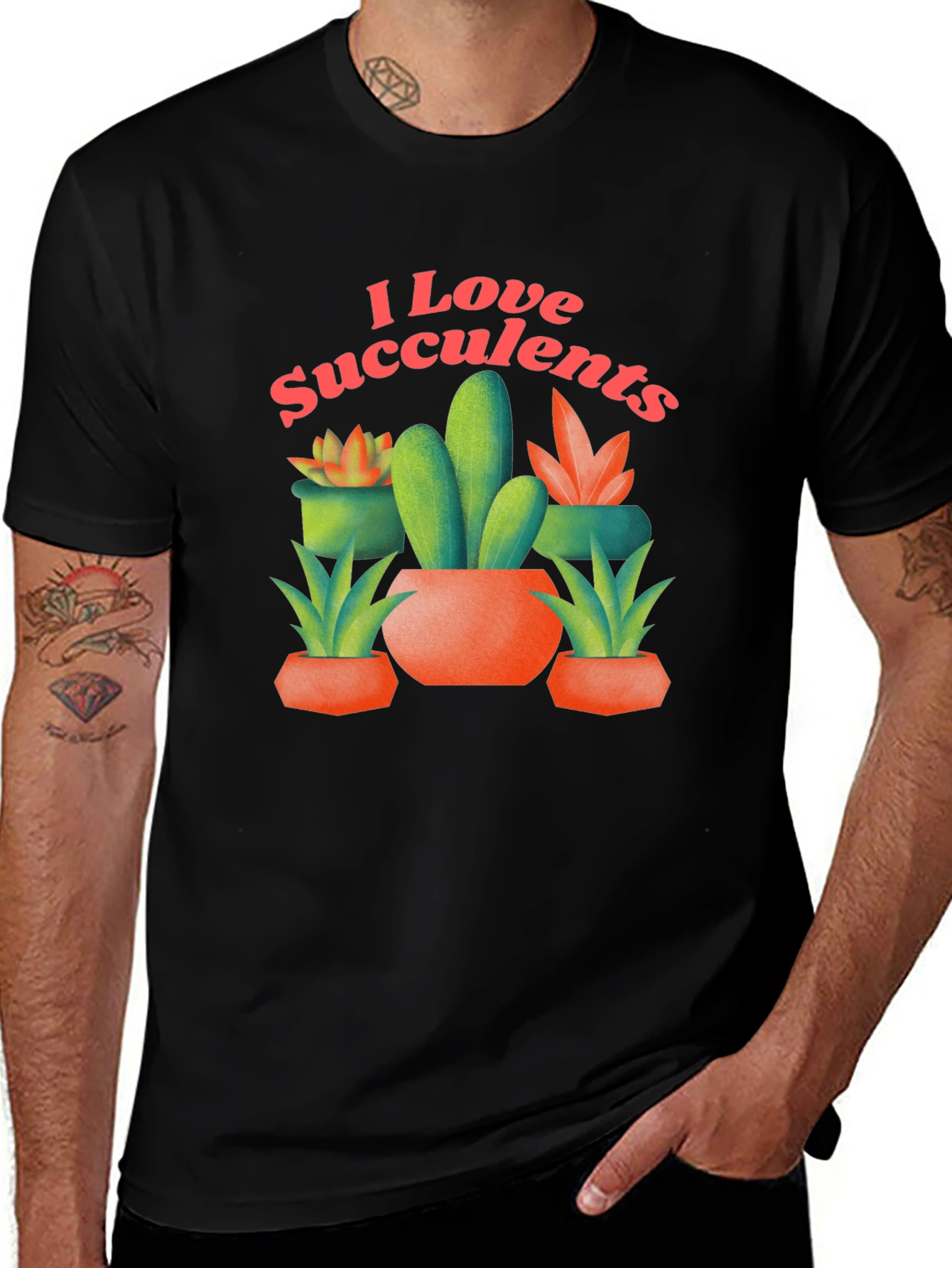 I Love Succulents Graphic T-Shirt
