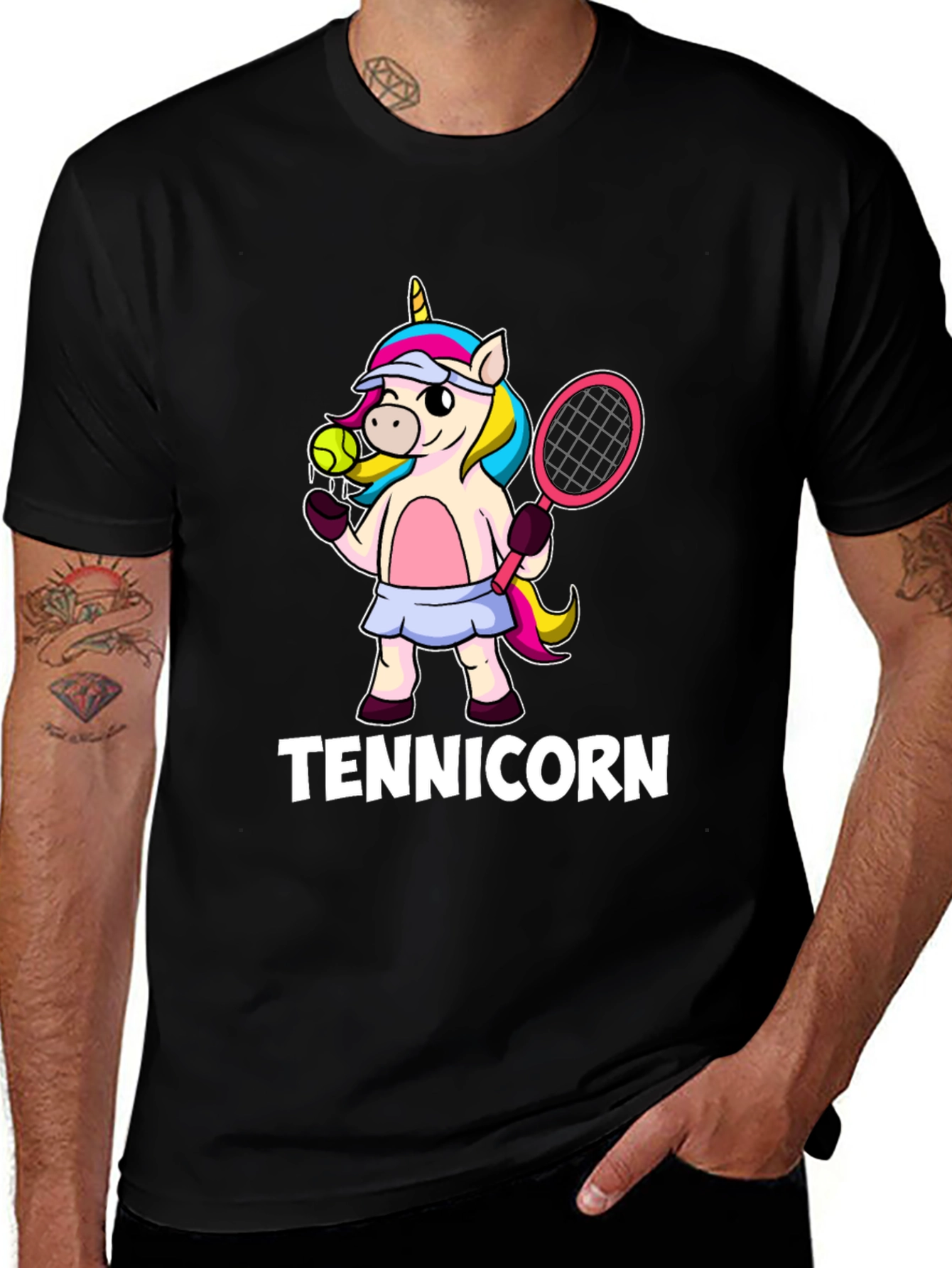 Variant 9 of Tennicorn Graphic T-Shirt - Tennis Unicorn