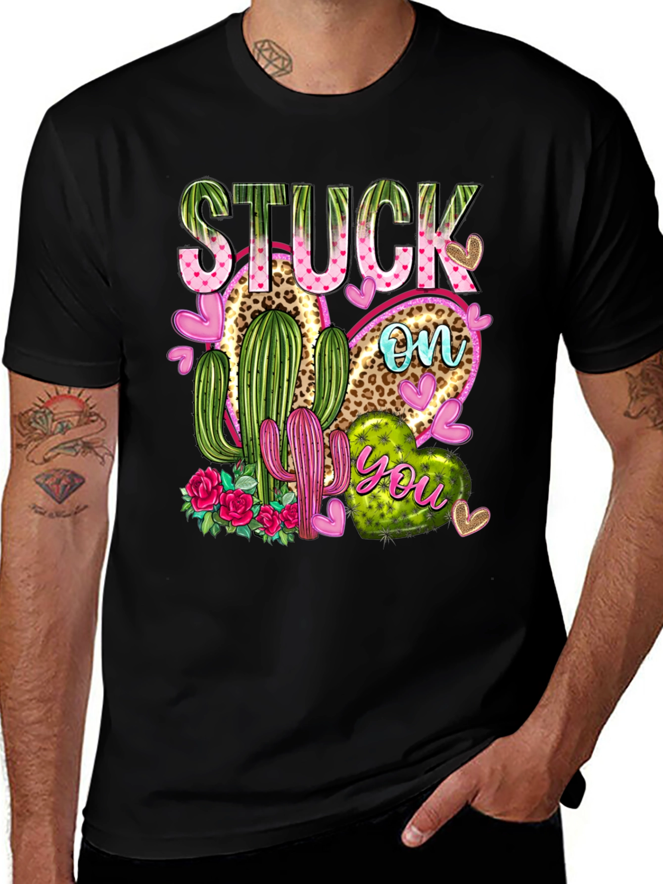 Variant 30 of Stuck On You Cactus Heart Graphic T-Shirt