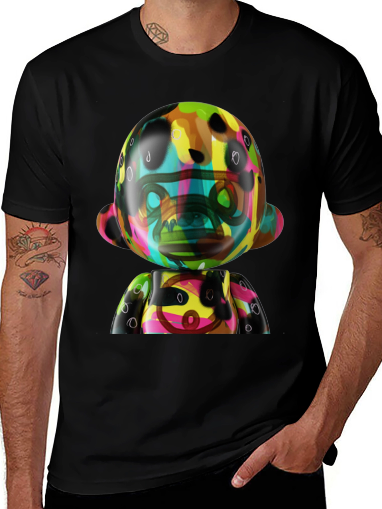 Variant 26 of Colorful Abstract Monkey T-Shirt