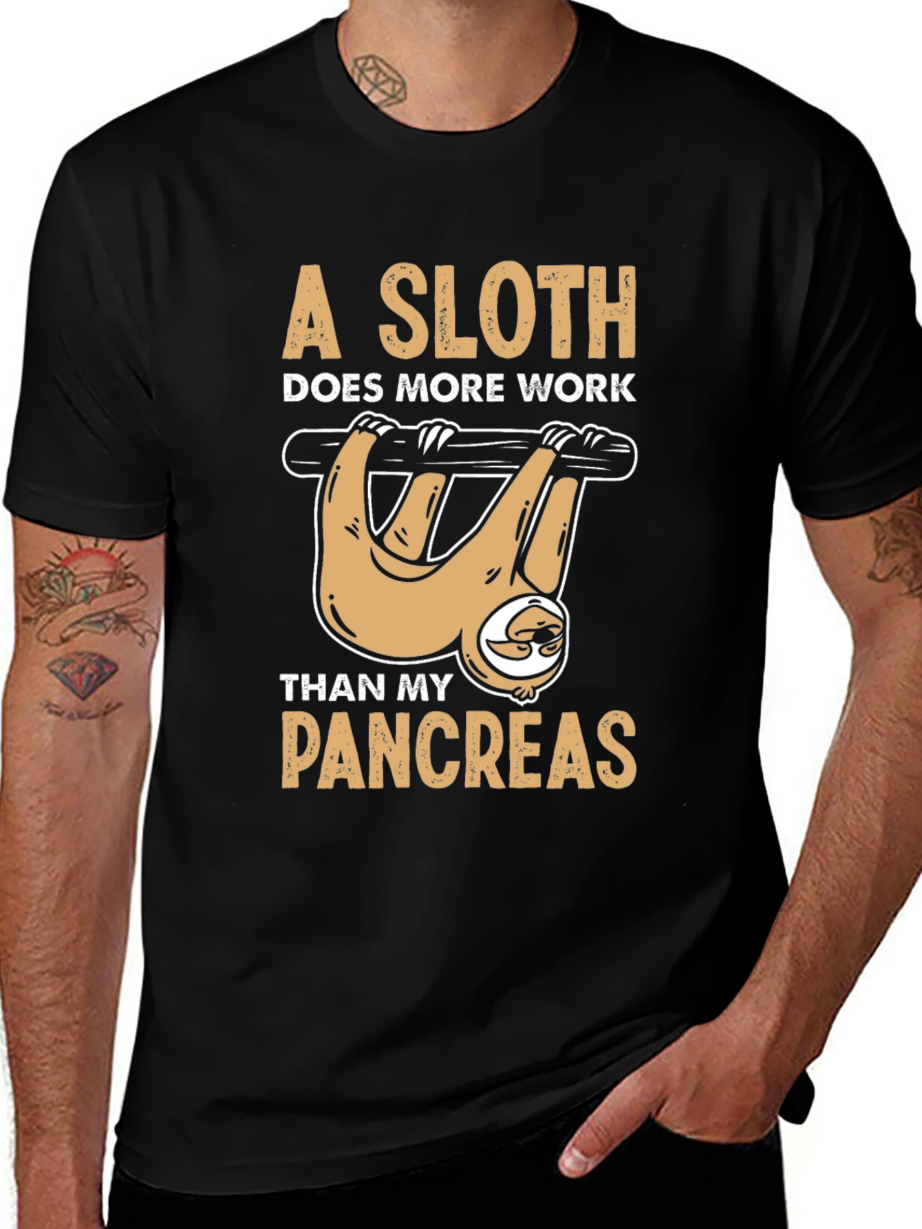 Variant 27 of Sloth Pancreas Humor T-Shirt