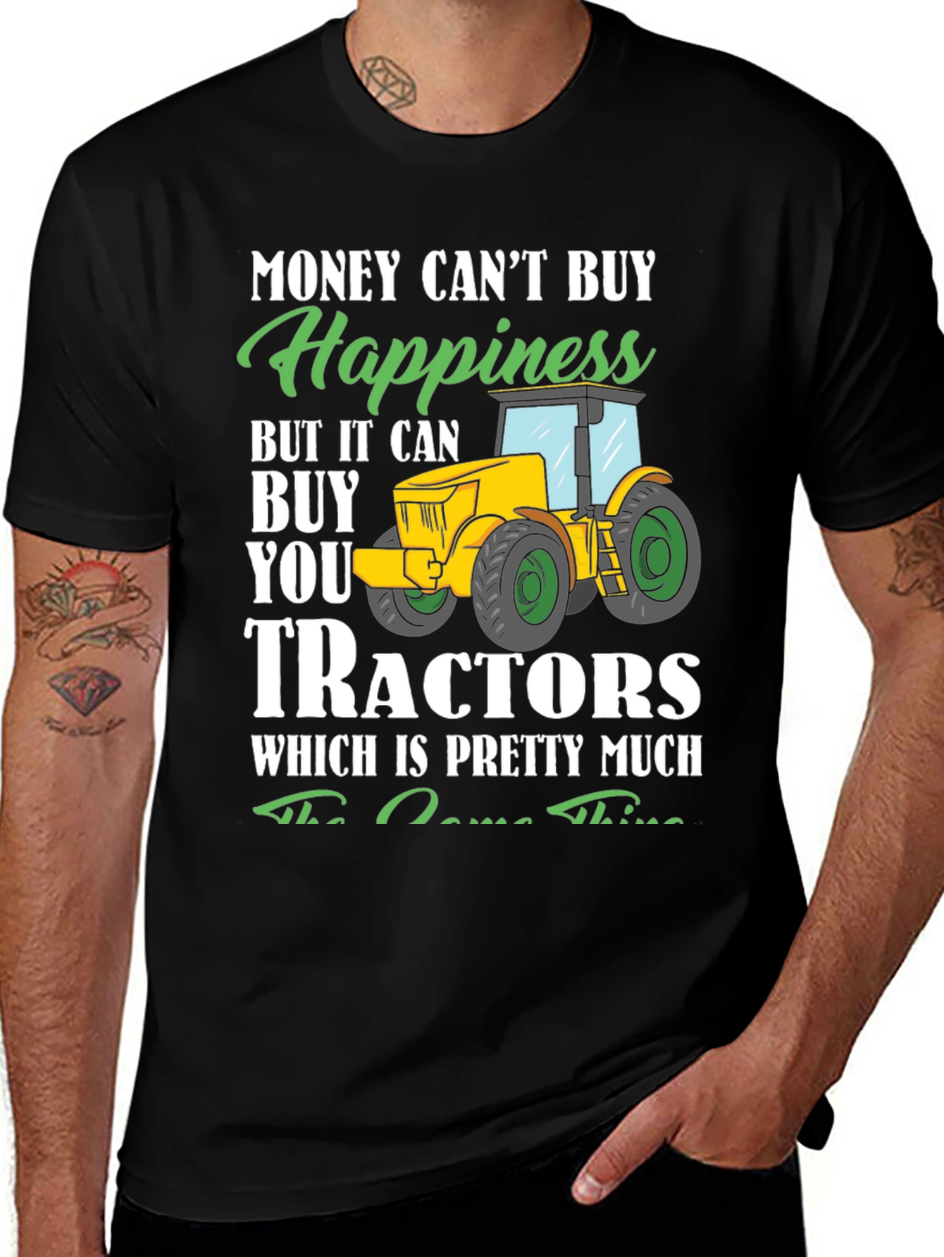 Variant 29 of Funny Tractor T-Shirt - Buy Tractors, Happiness