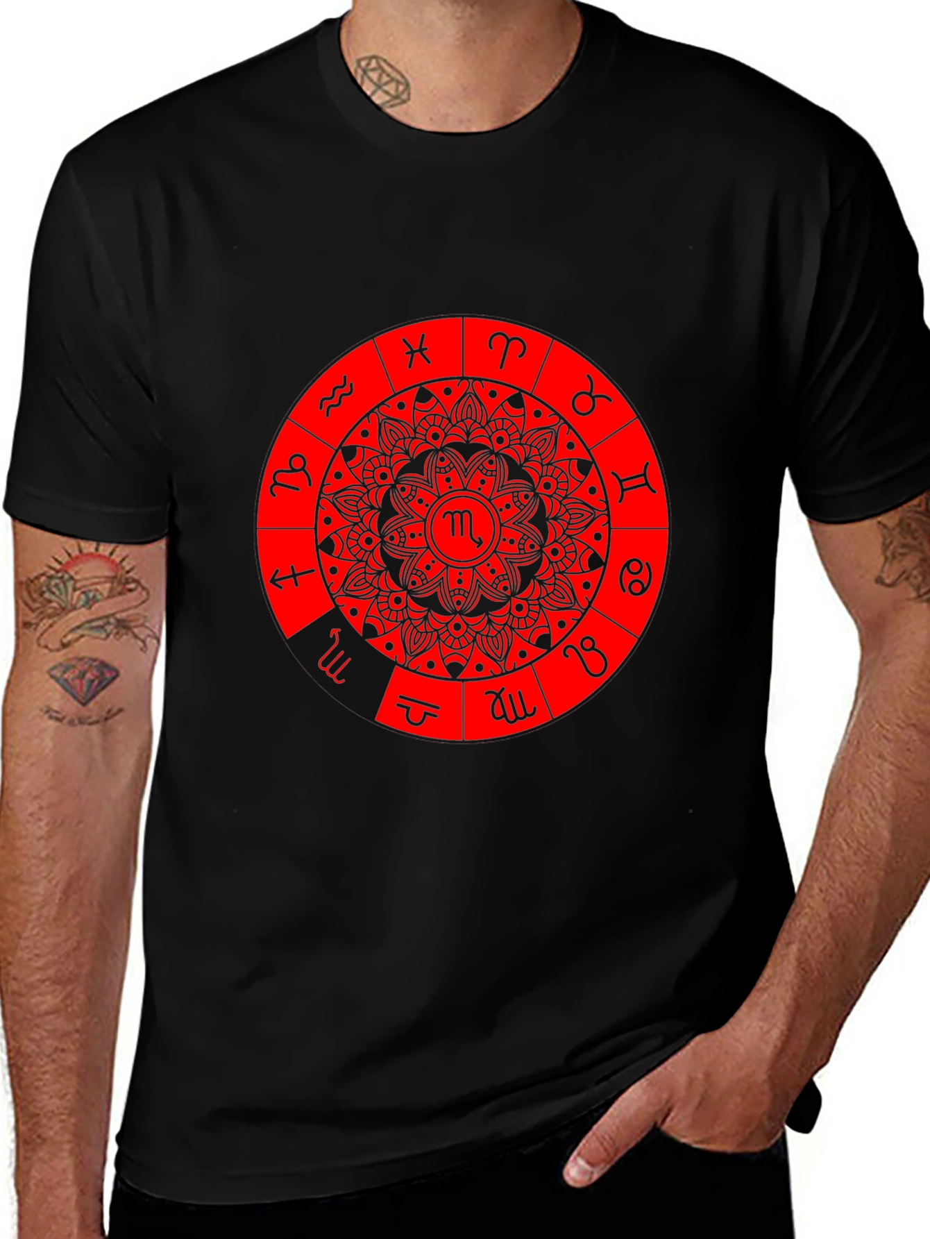 Variant 6 of Zodiac Mandala Graphic Tee