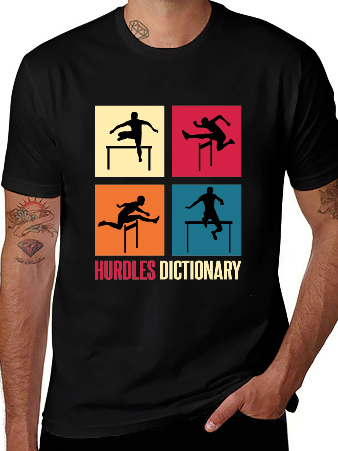 Variant 4 of Hurdles Dictionary Graphic T-Shirt for Athletes