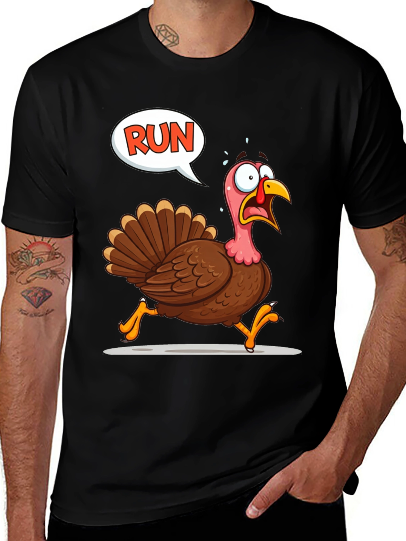 Variant 14 of Run Turkey T-Shirt - Thanksgiving Fun