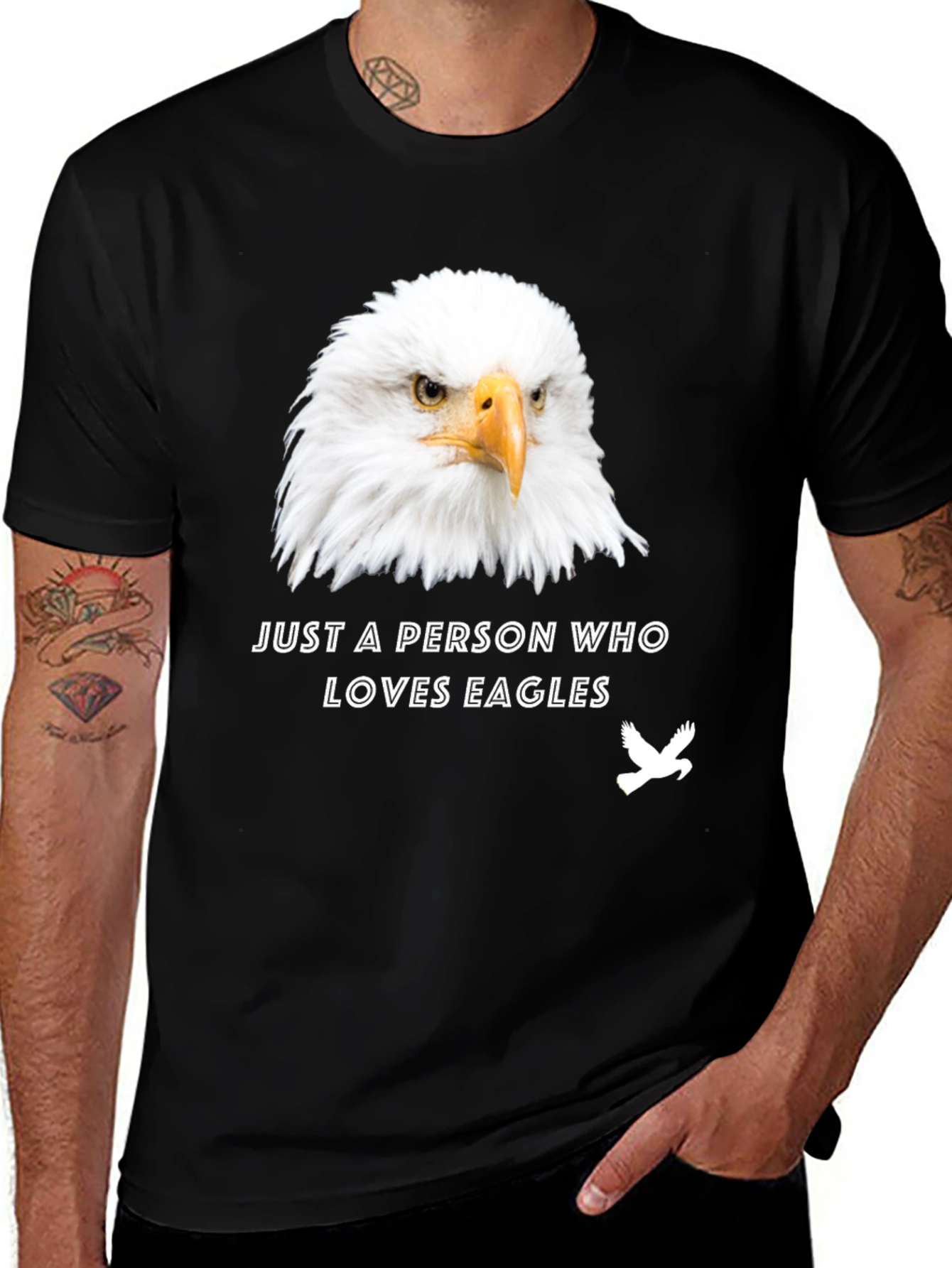 Variant 28 of Eagle Lover T-Shirt - Black Graphic Tee