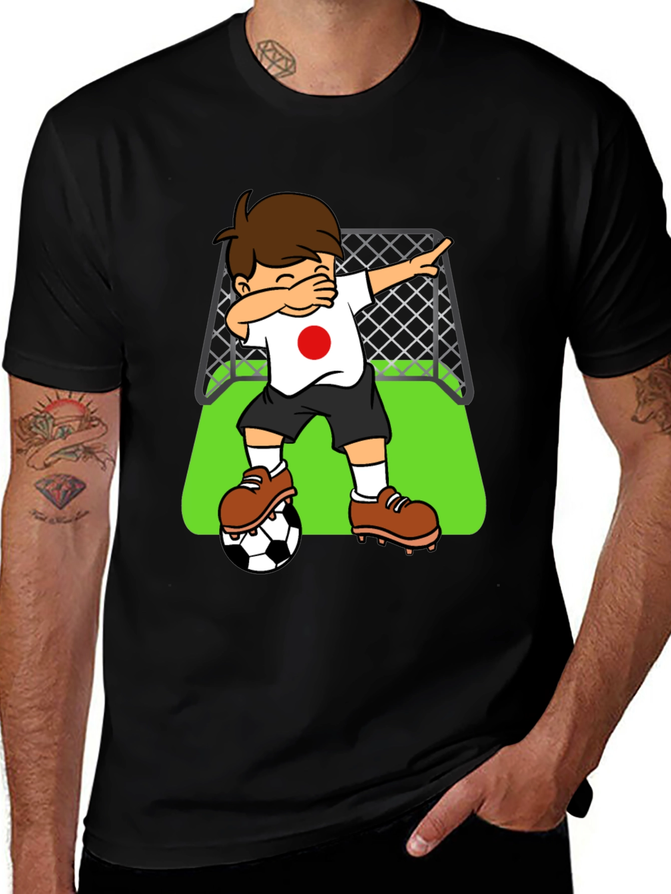 Variant 26 of Dabbing Soccer Player Japan Flag Graphic Tee