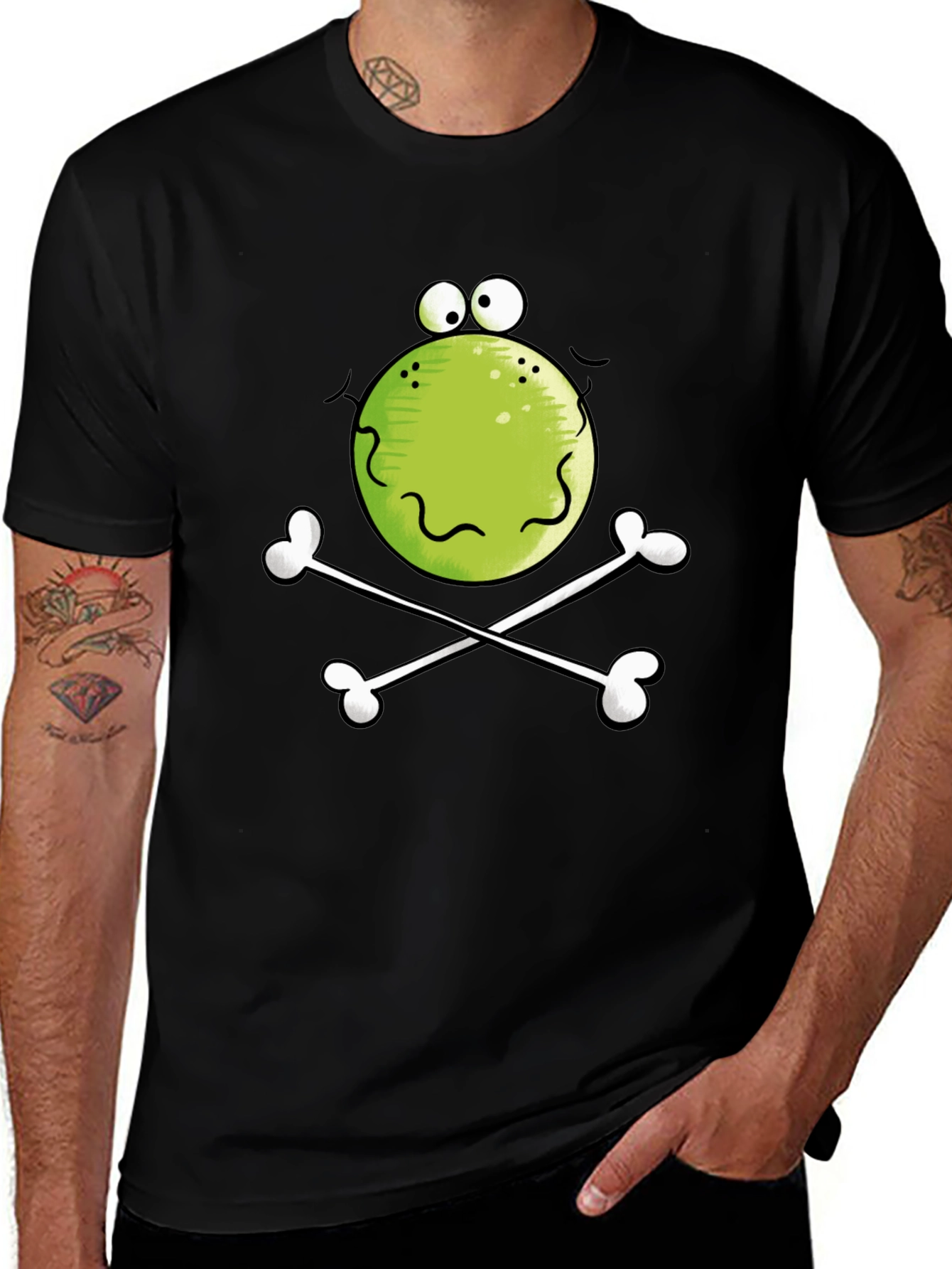Variant 27 of Funny Frog Skull Black T-Shirt
