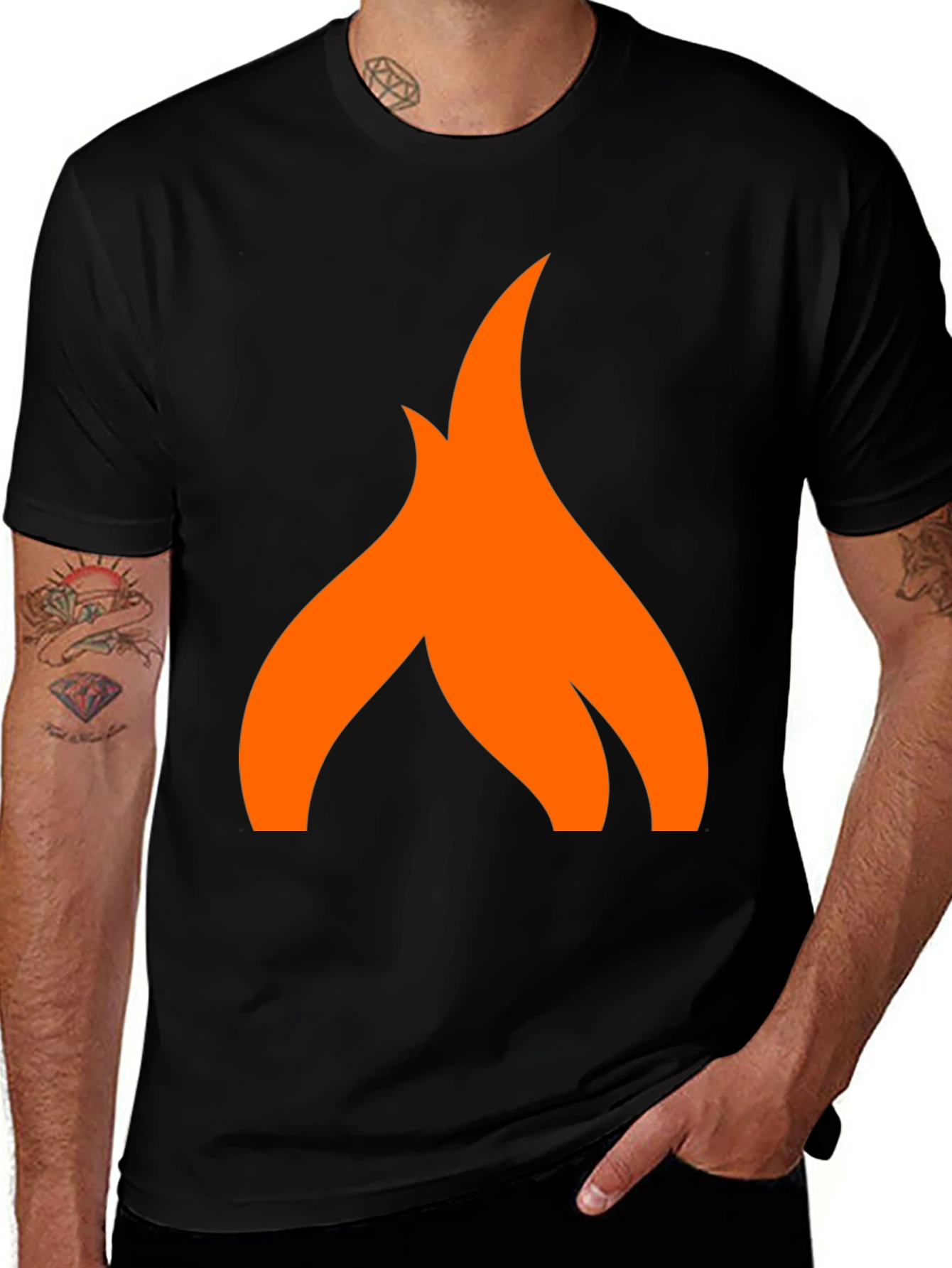 Variant 18 of Bold Flame Graphic Black T-Shirt