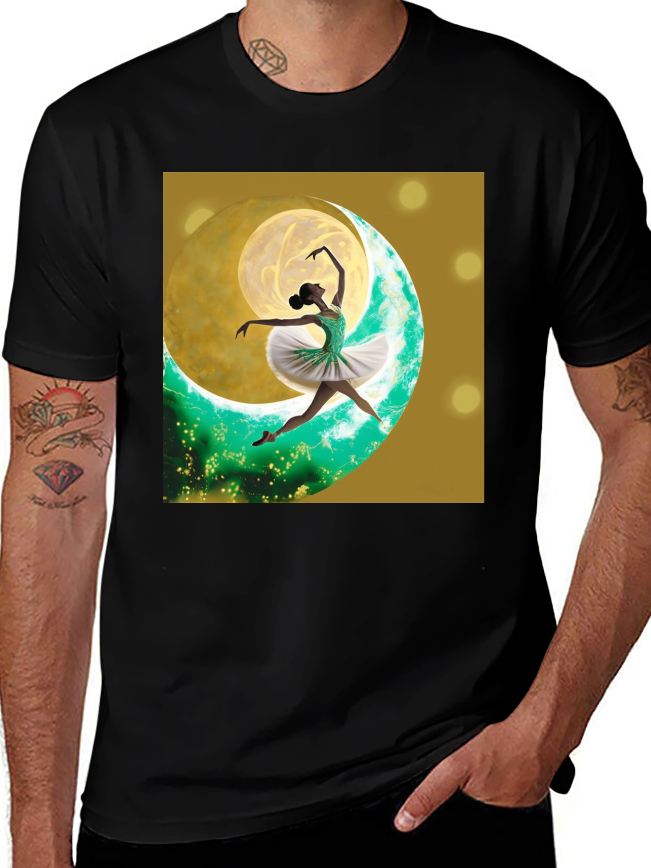 Variant 30 of Ballerina Moon Graphic Tee - Unique Design